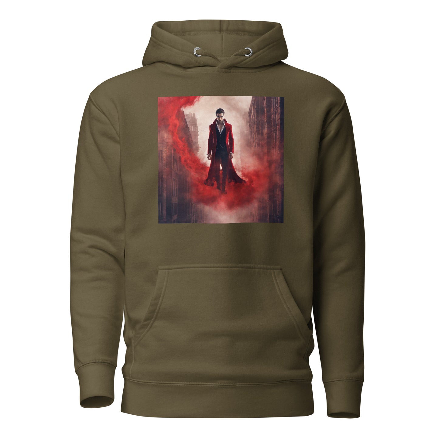 Vampire in Red Haze Women's Graphic Hoodie Military Green