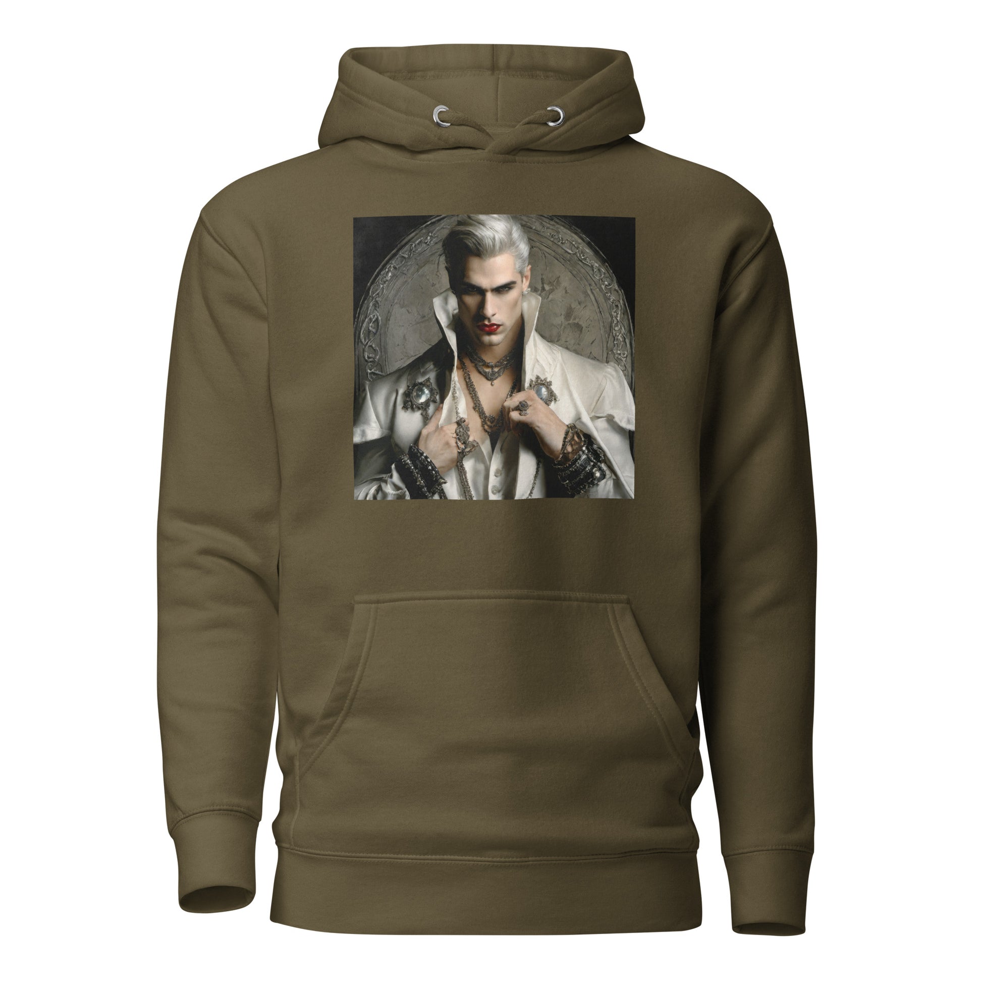 Vampire with Style Women's Graphic Hoodie Military Green