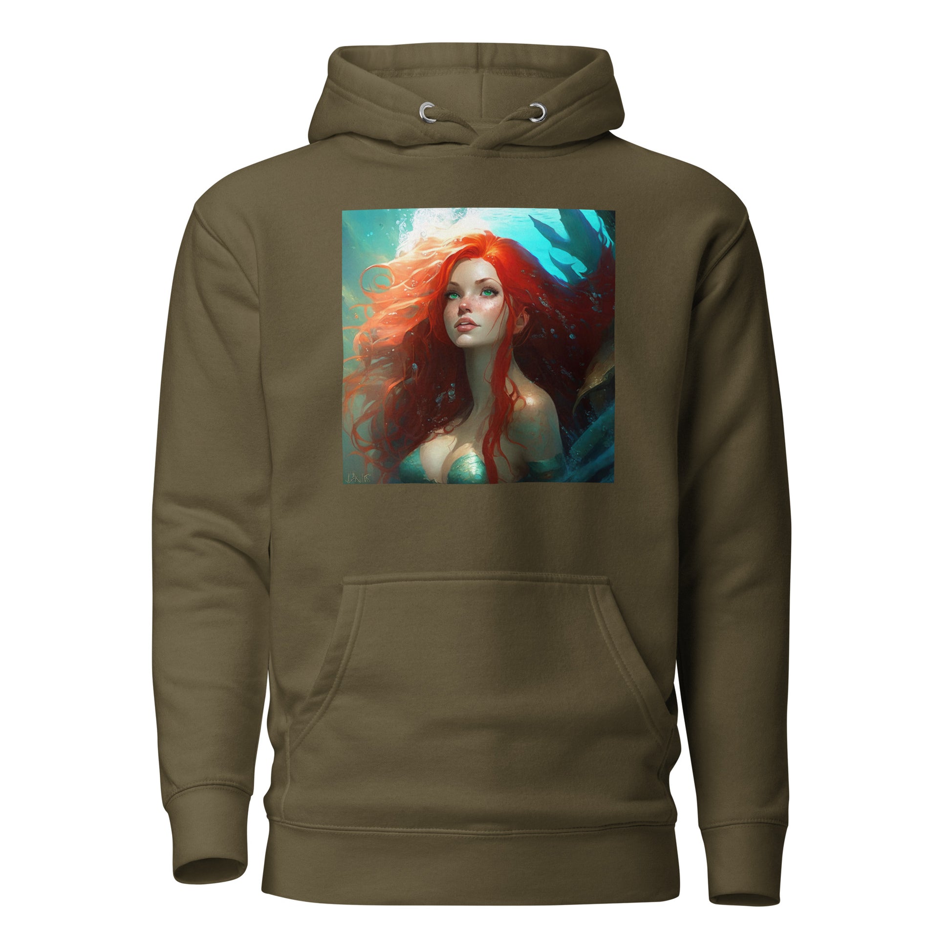 The Little Mermaid Under the Sea Women's Hoodie Military Green