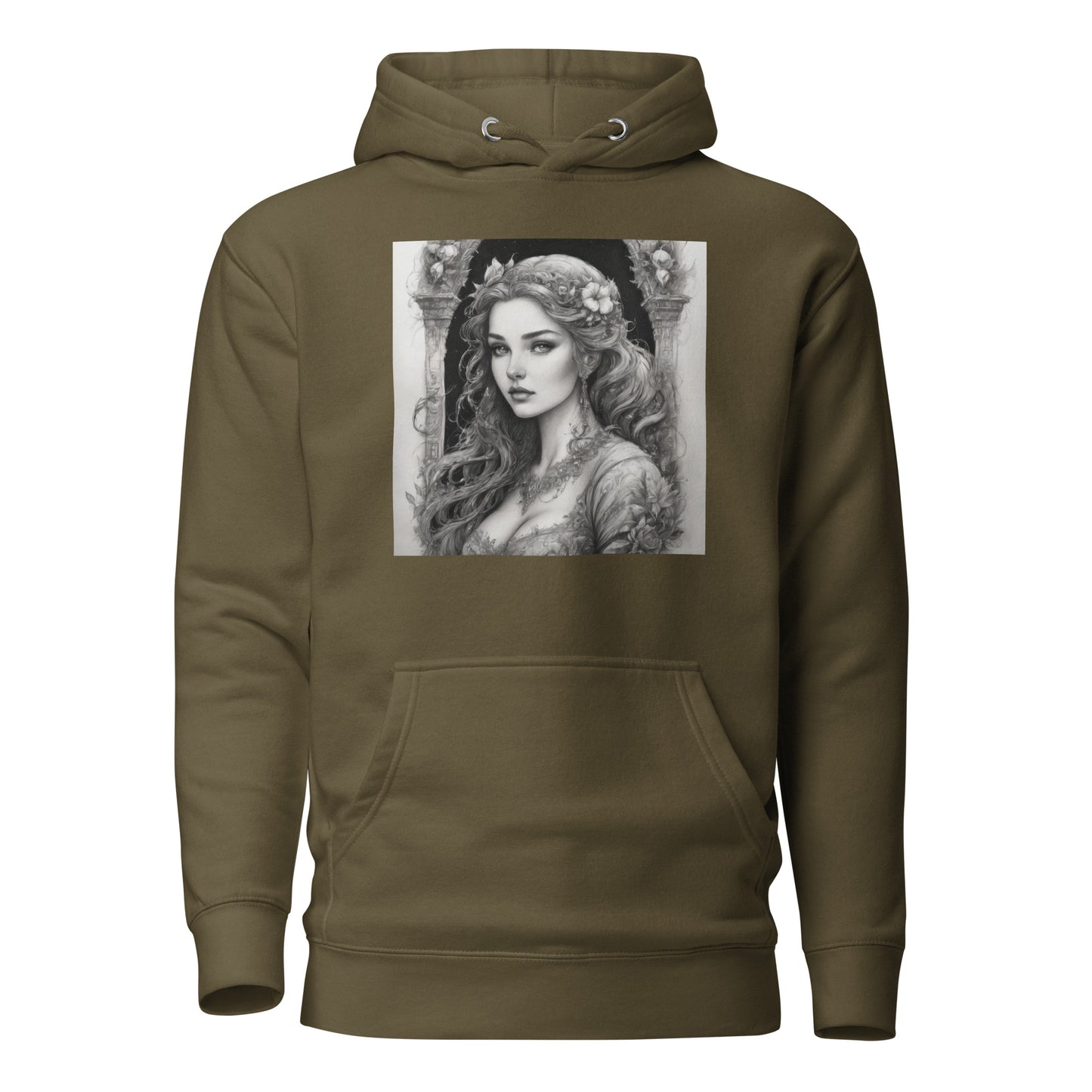 Belle from Beauty and the Beast Women's Hoodie Military Green