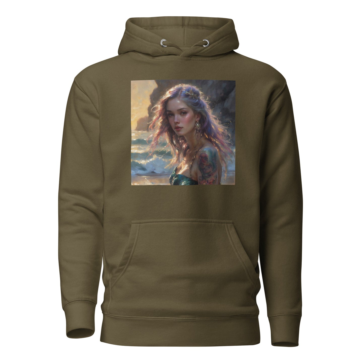 Mermaid's Gaze Women's Hoodie Military Green