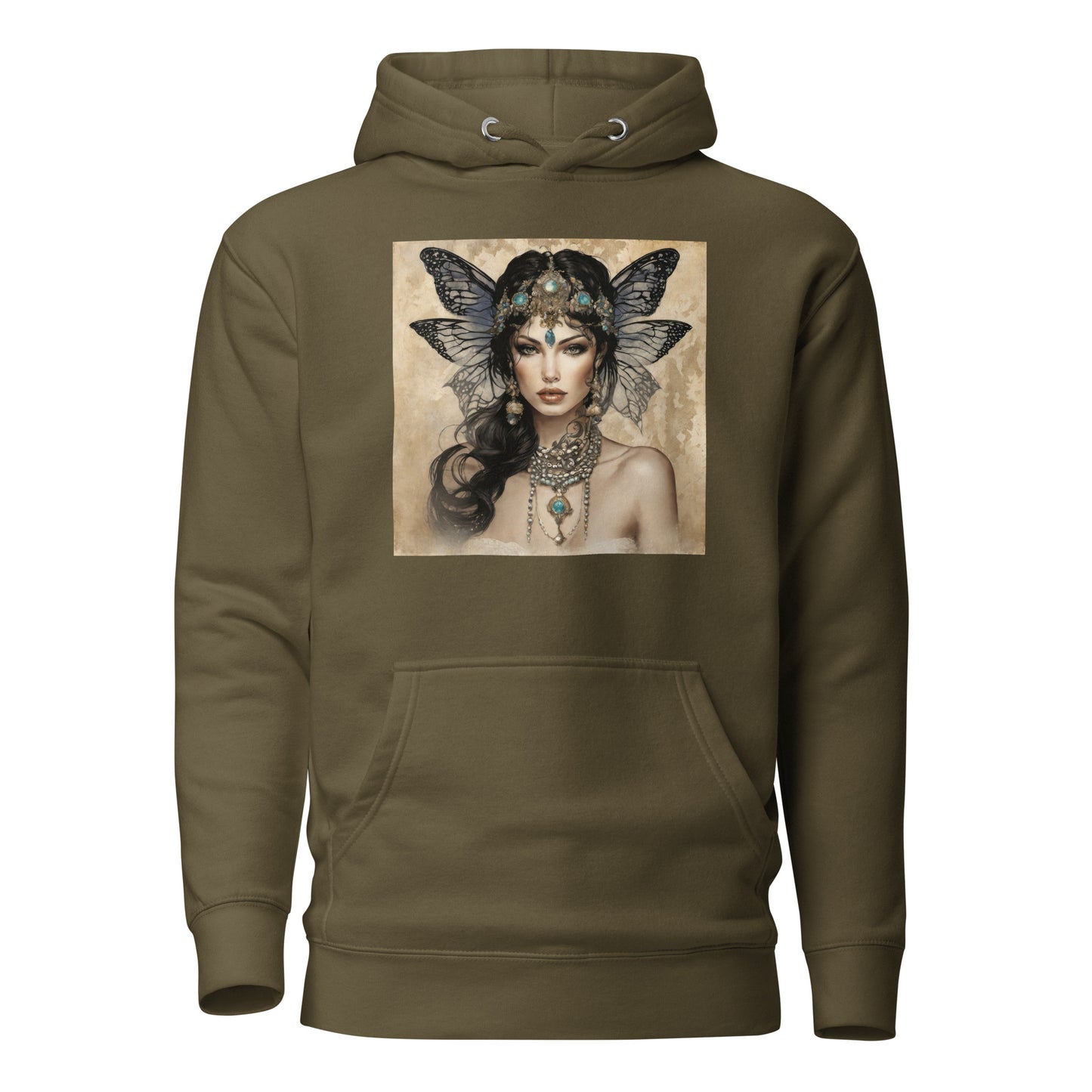 Alluring Fairy Women's Fantasy Hoodie Military Green