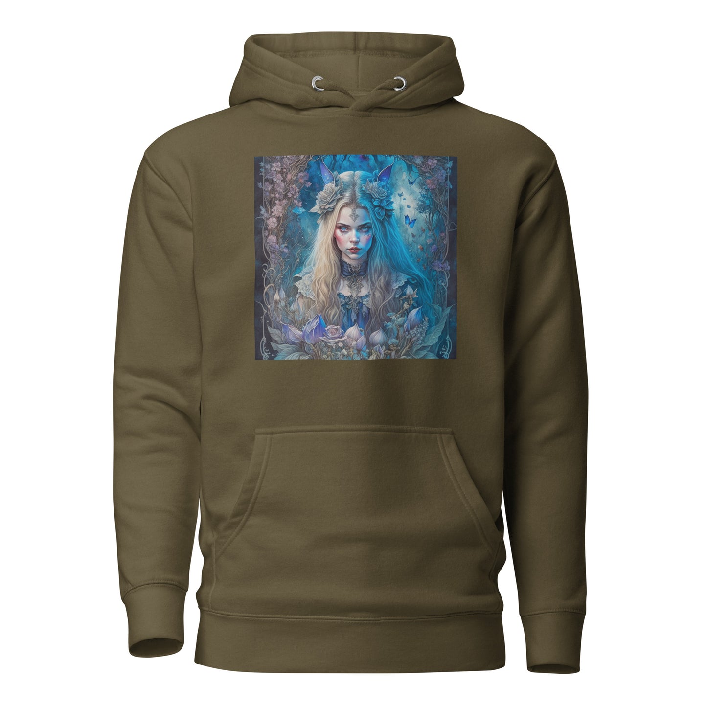 Esoteric Alice in Wonderland Hoodie Military Green