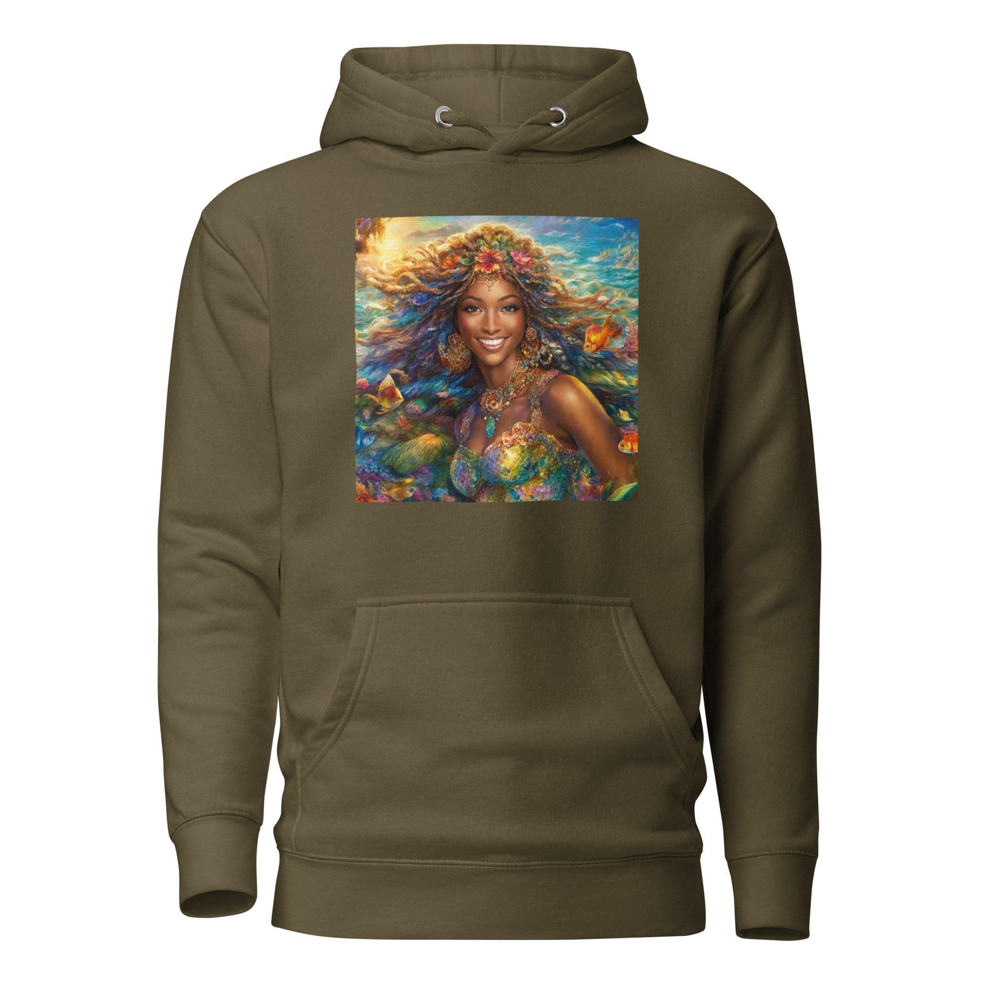 Little Mermaid Fairy Tale Women's Hoodie Military Green