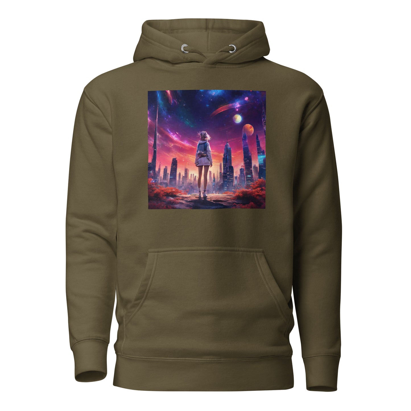 Amazing Space Explorer Women's Hoodie Military Green