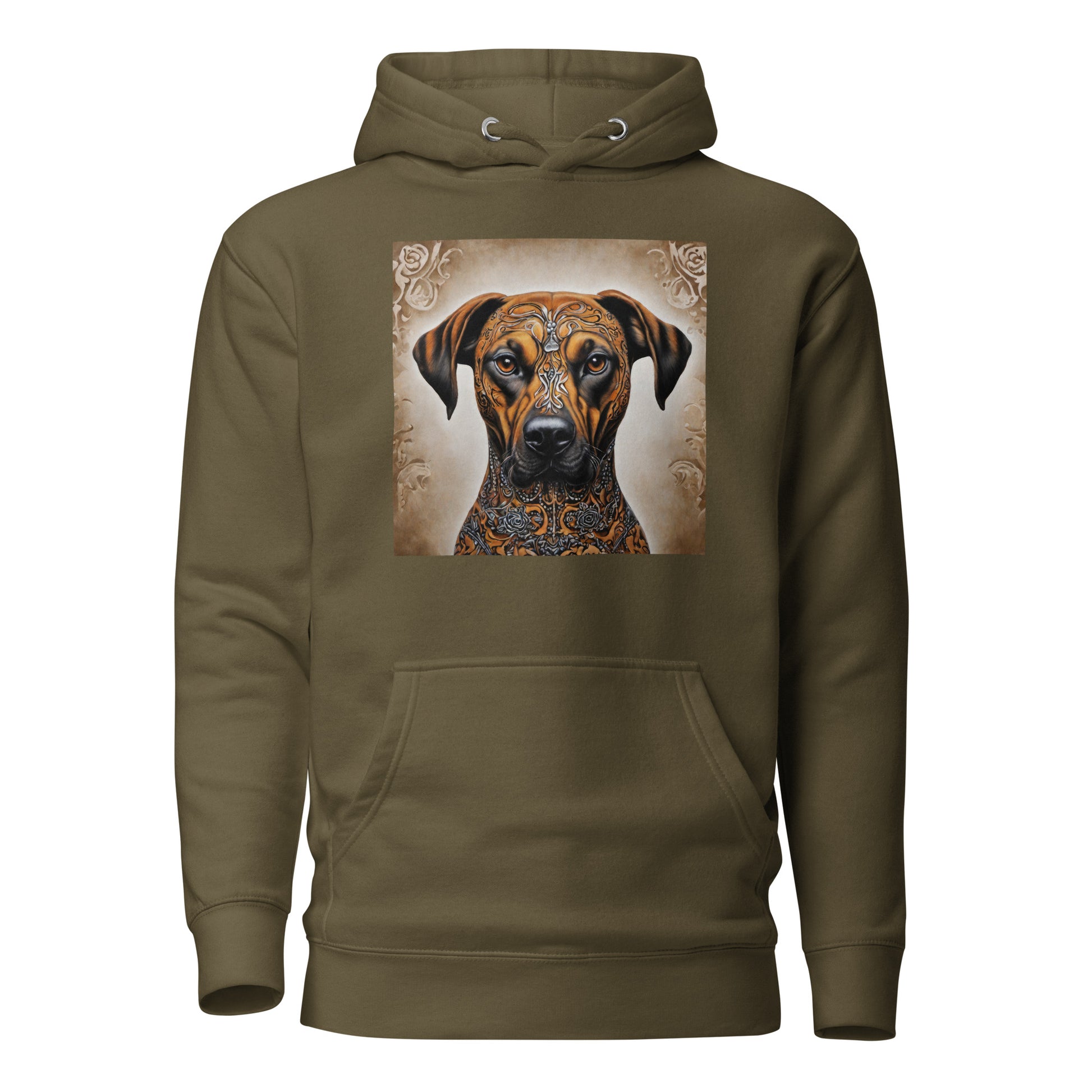 Deocorative Dog Women's Animal Hoodie Military Green