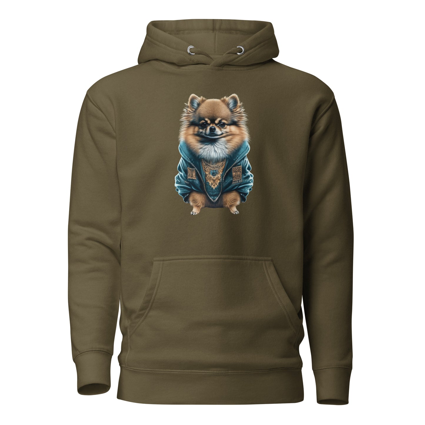 Fancy Pomeranian Women's Dog Lover Hoodie Military Green