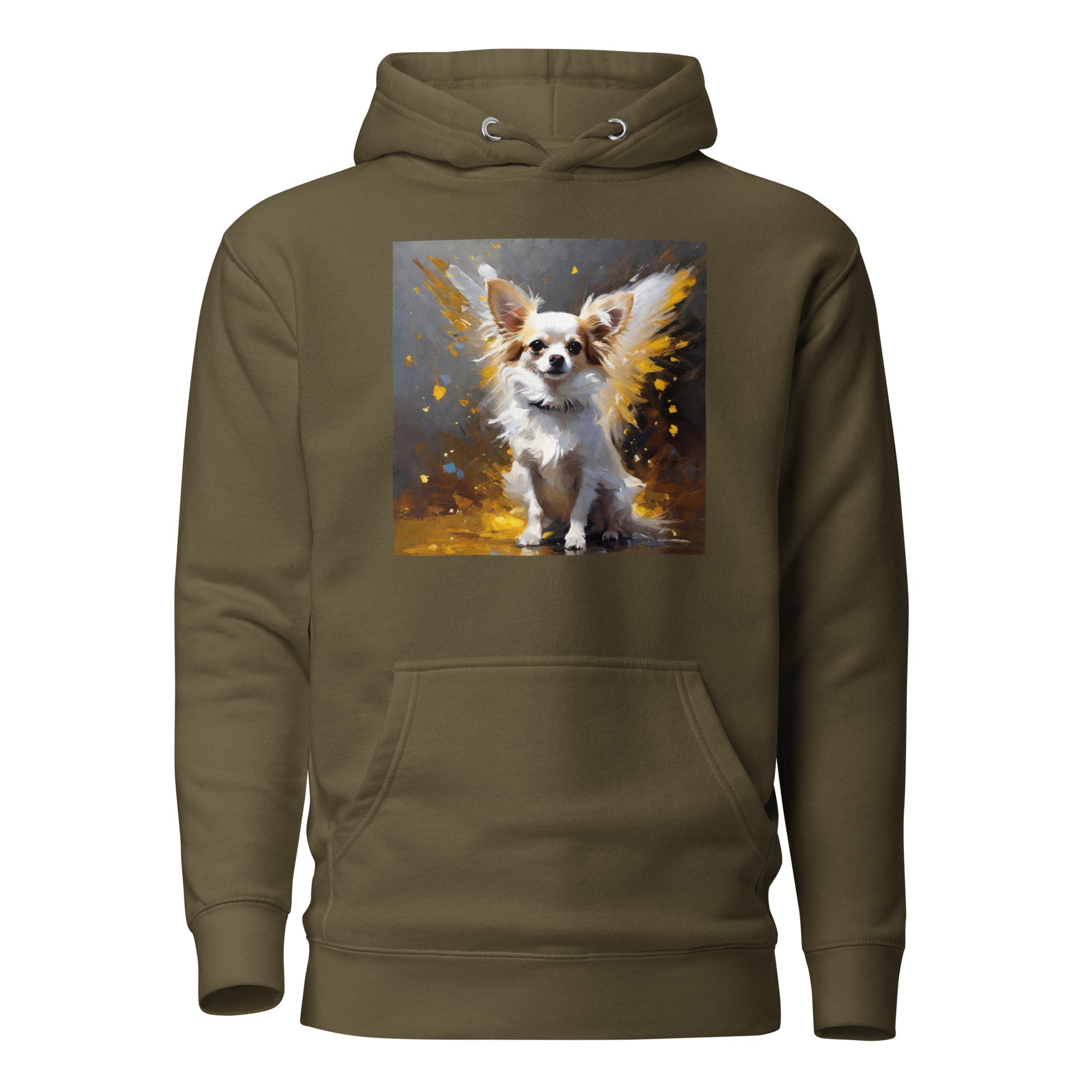 Angel Chihuahua Women's Dog Lover Hoodie Military Green