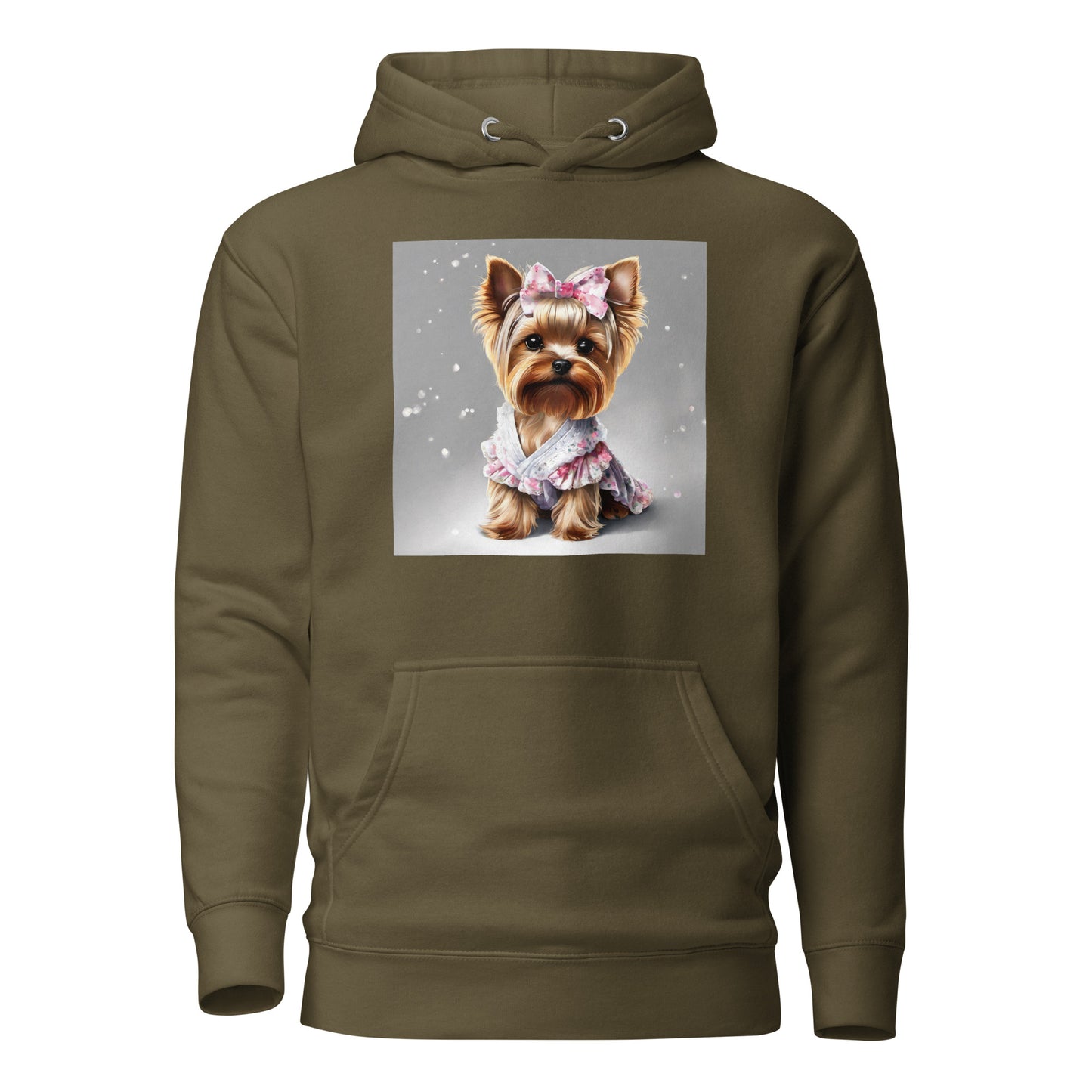 Yorkie Princess Women's Dog Lover Hoodie Military Green