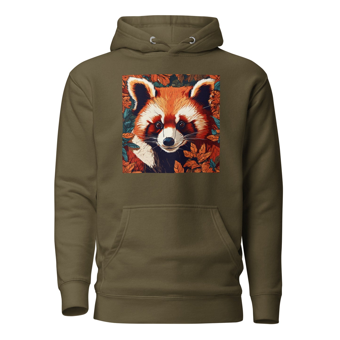 Red Panda Women's Animal Lover Hoodie Military Green