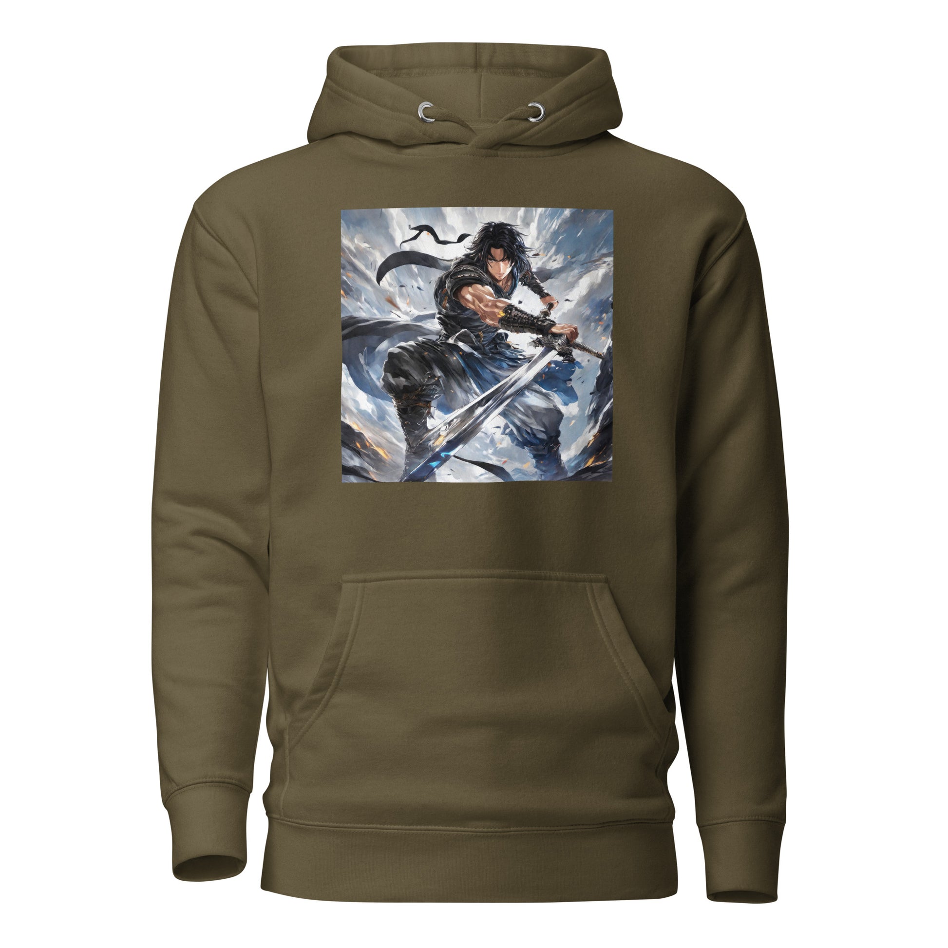 Victory is Mine Women's Anime Hoodie Military Green