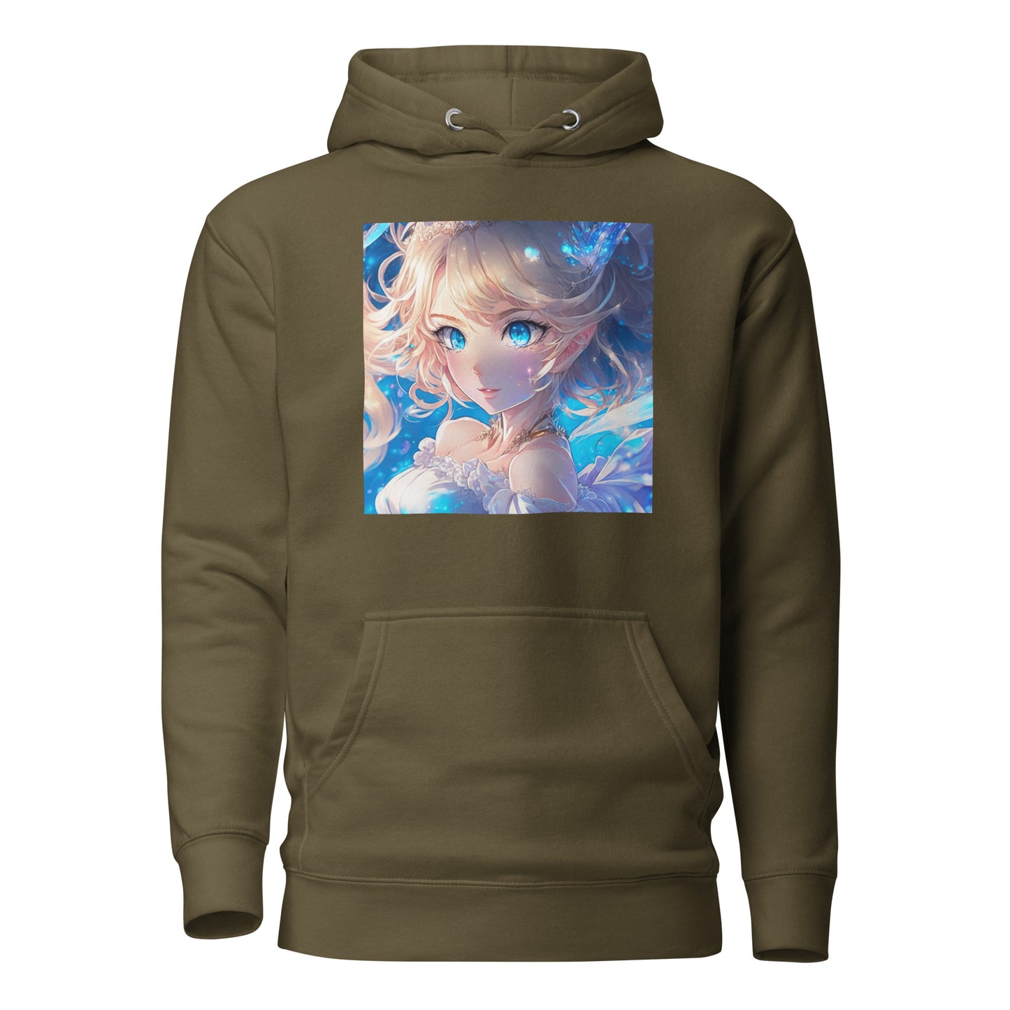 Cute Anime Princess Women's Graphic Hoodie Military Green