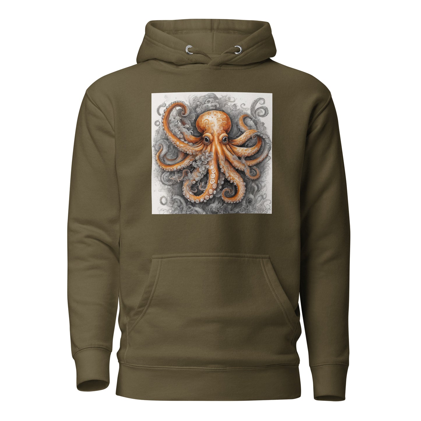 Octopus Women's Animal Lover Hoodie Military Green