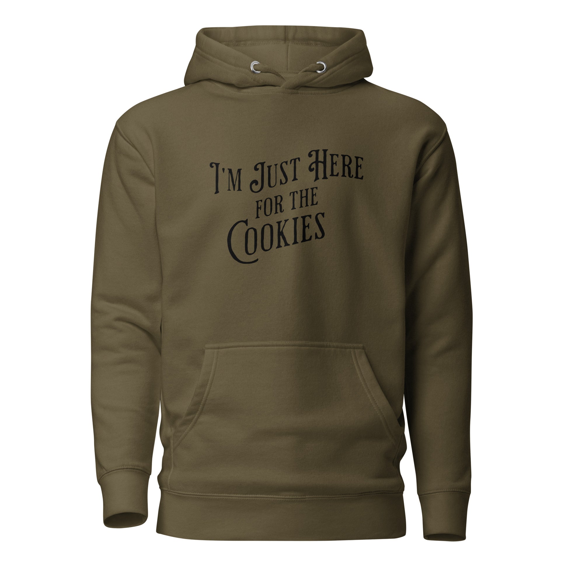 I'm Just Here for the Cookies Women's Christmas Hoodie Military Green