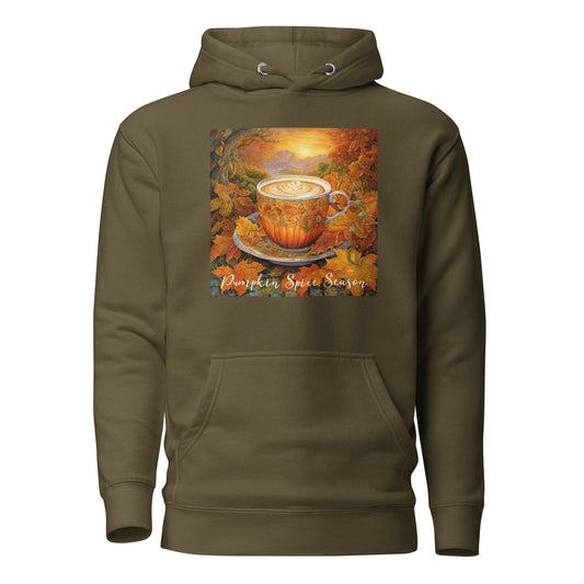 Pumpkin Spice Season Women's Autumn Hoodie Military Green