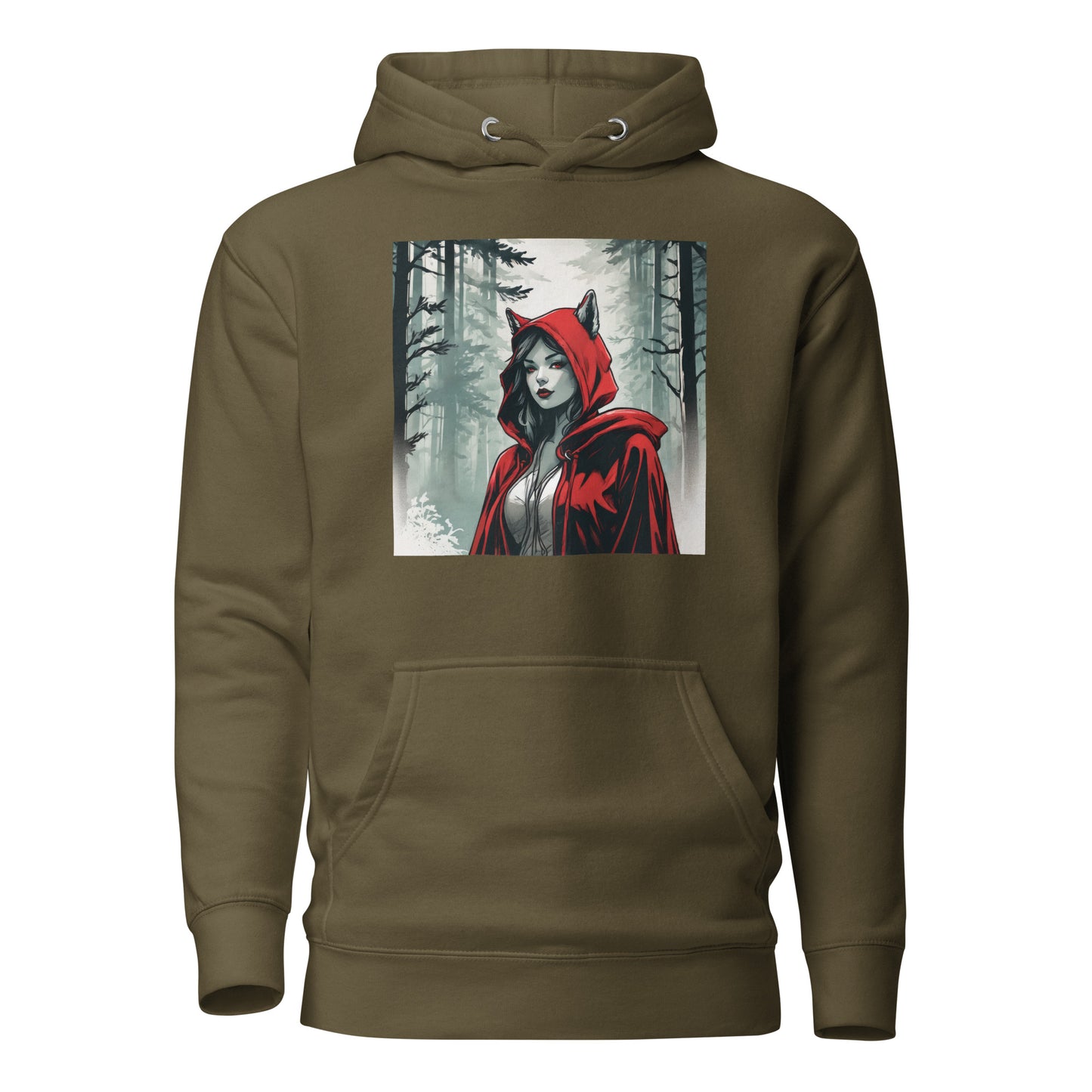 Modern Red Riding Hood Women's Fairy Tale Hoodie Military Green