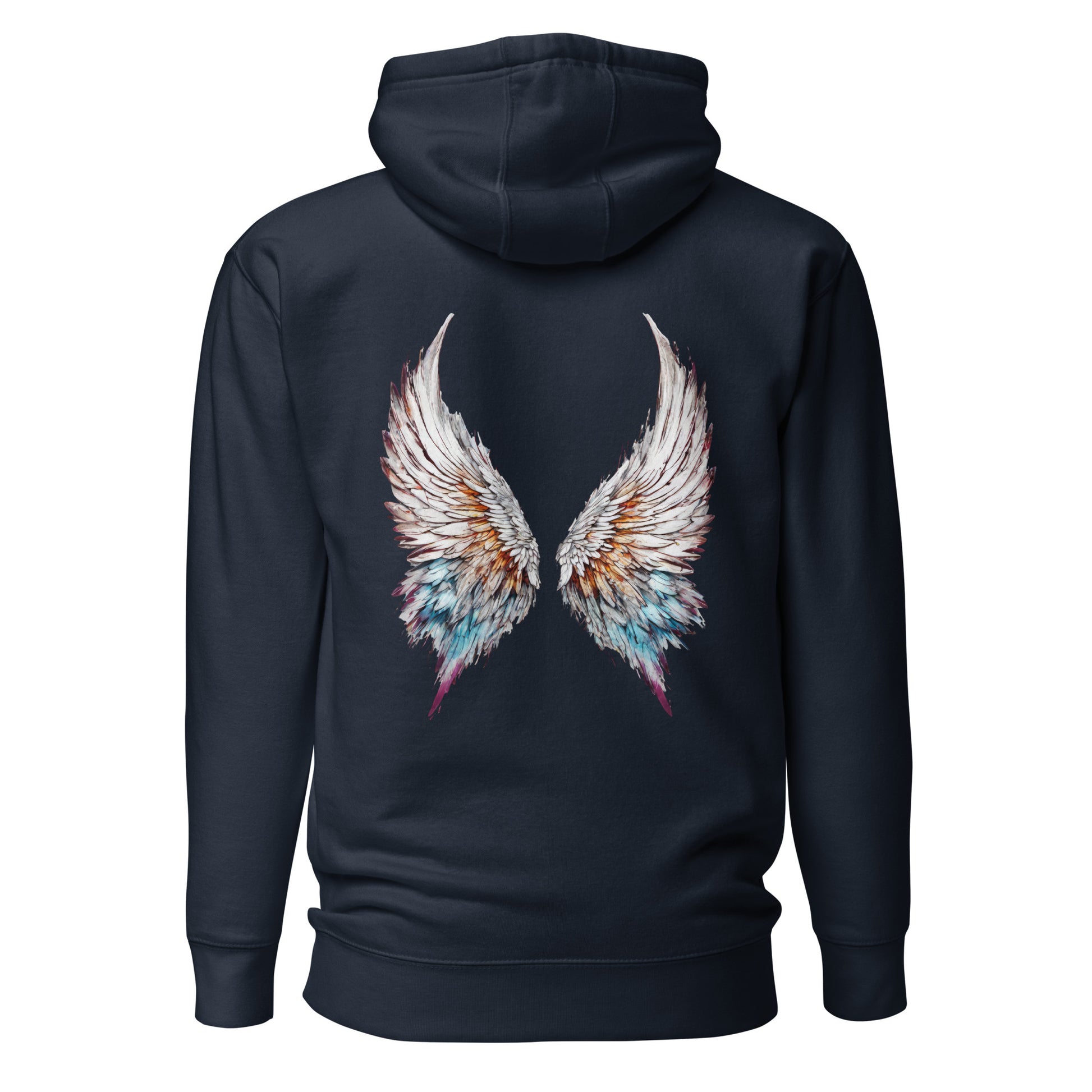 Colorful Angel Wings Women's Hoodie Navy Blazer