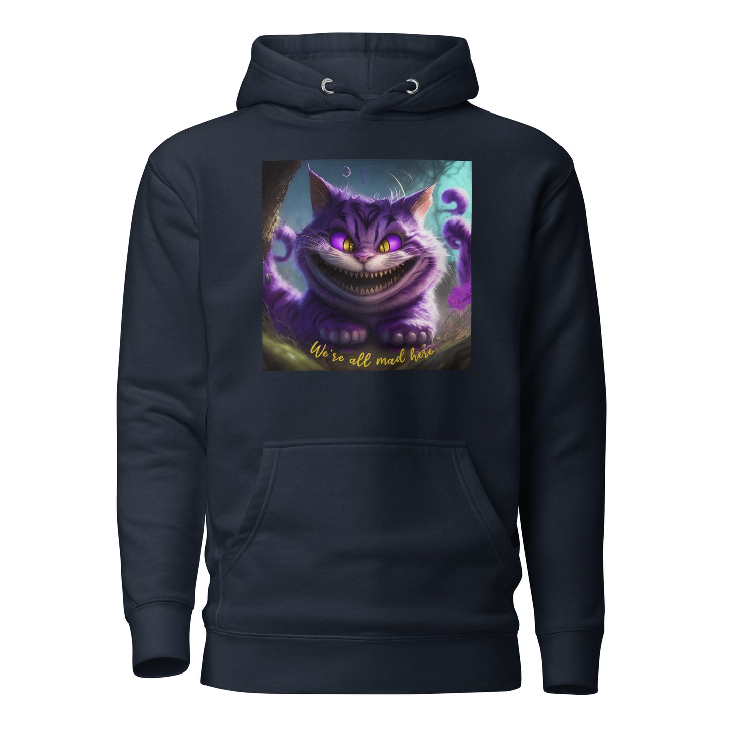 We're All Mad Here Cheshire Cat Women's Hoodie Navy Blazer