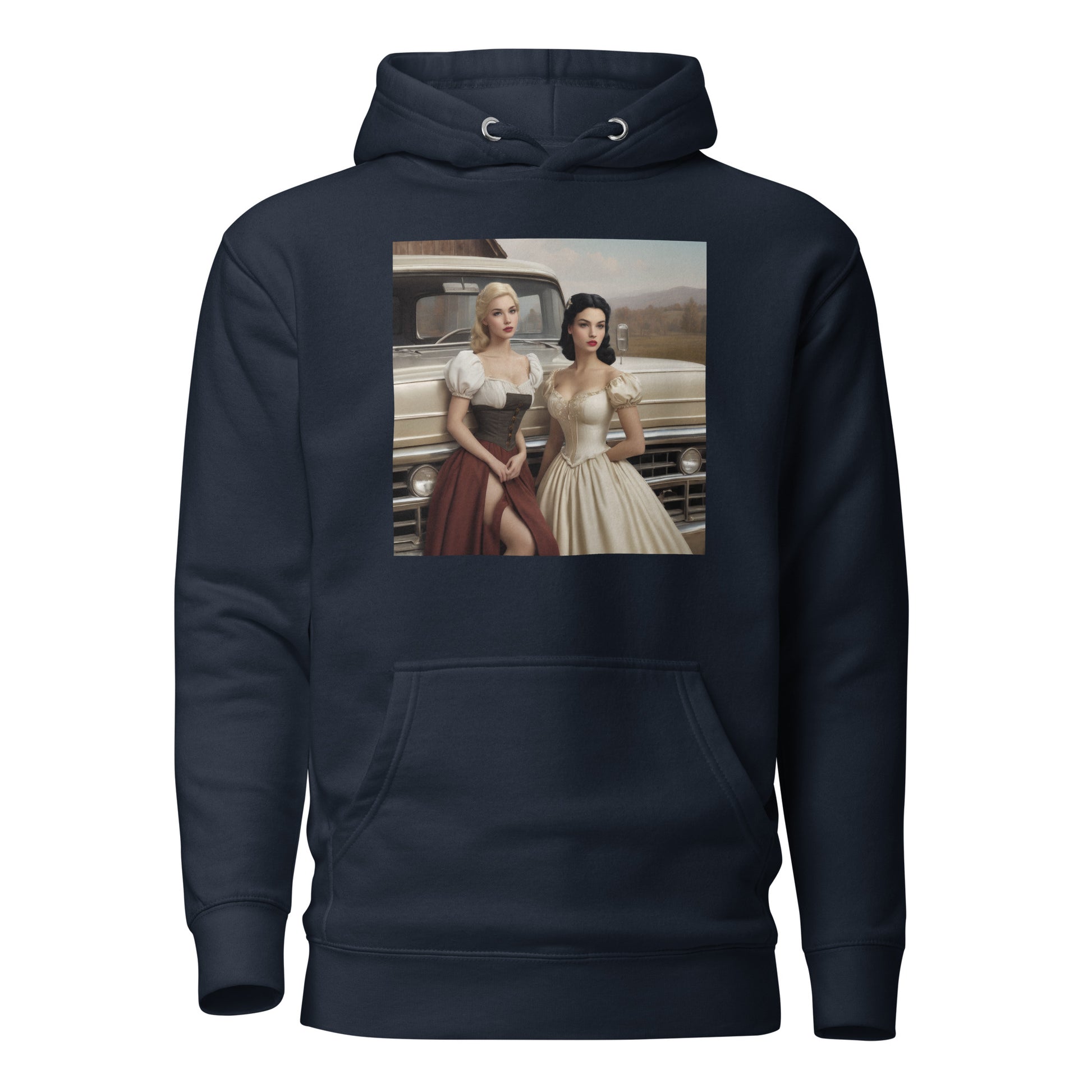 Cinderella and Snow White Hanging Out Women's Hoodie Navy Blazer