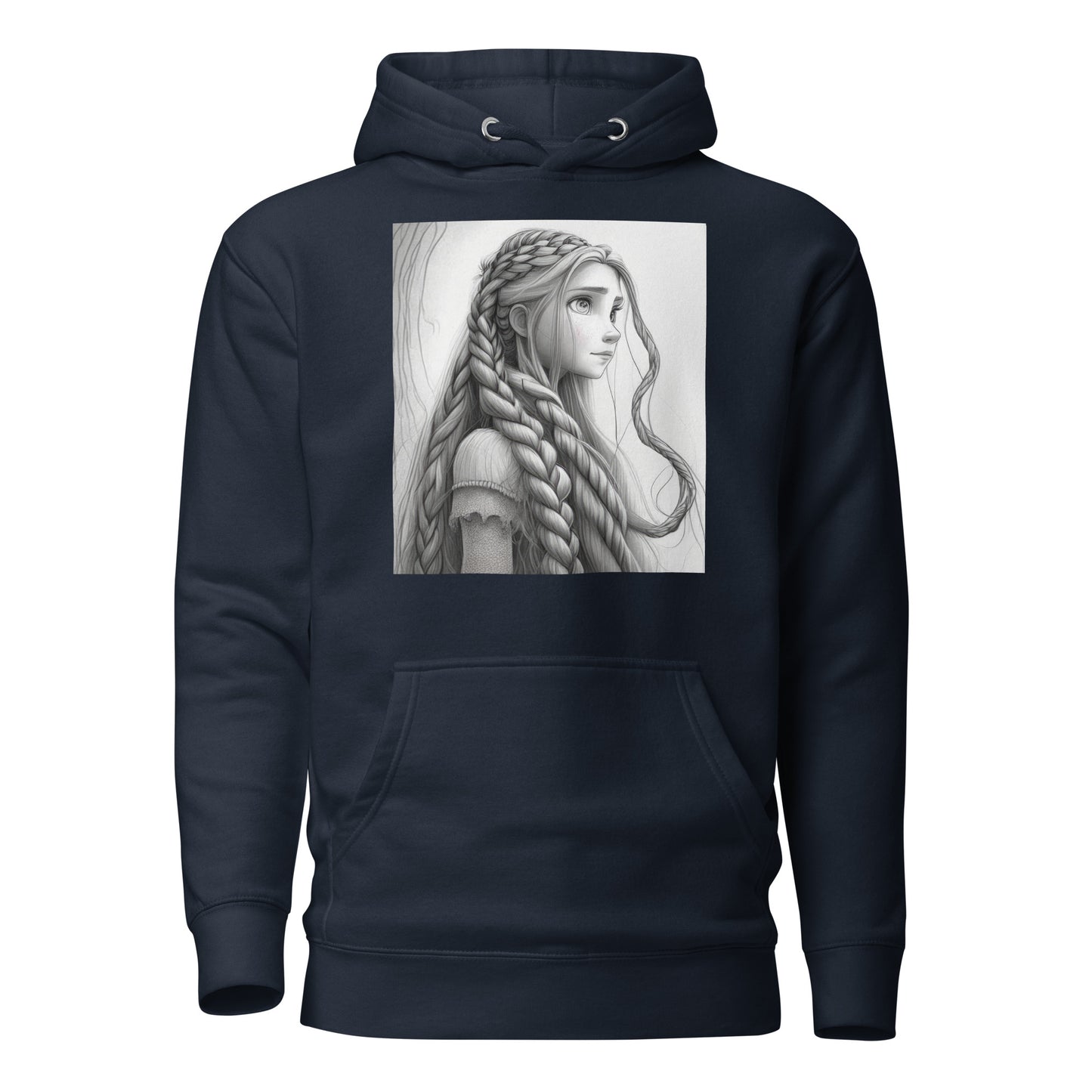 Rapunzel Sketch Women's Fairy Tale Hoodie Navy Blazer