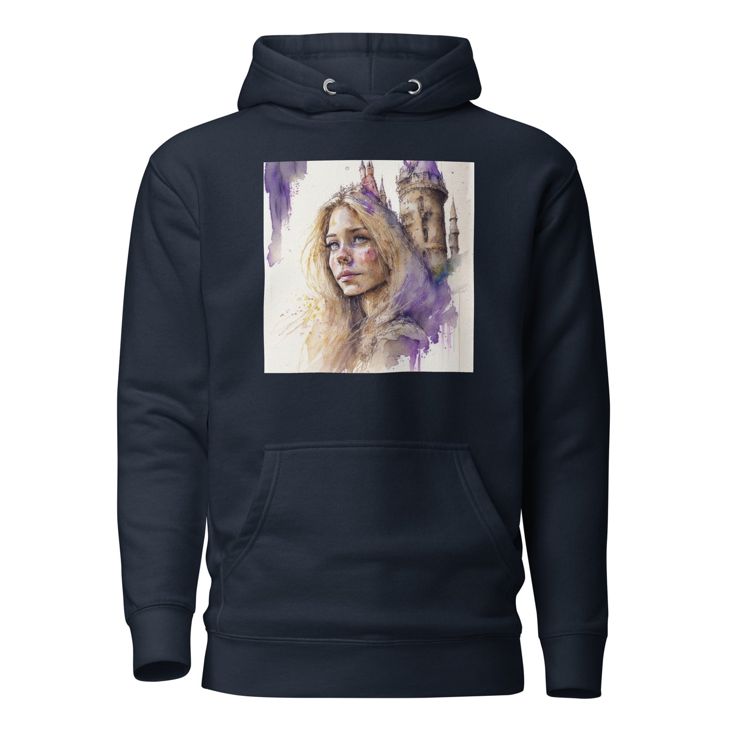 Rapunzel & The Tower Women's Fairy Tale Graphic Hoodie Navy Blazer