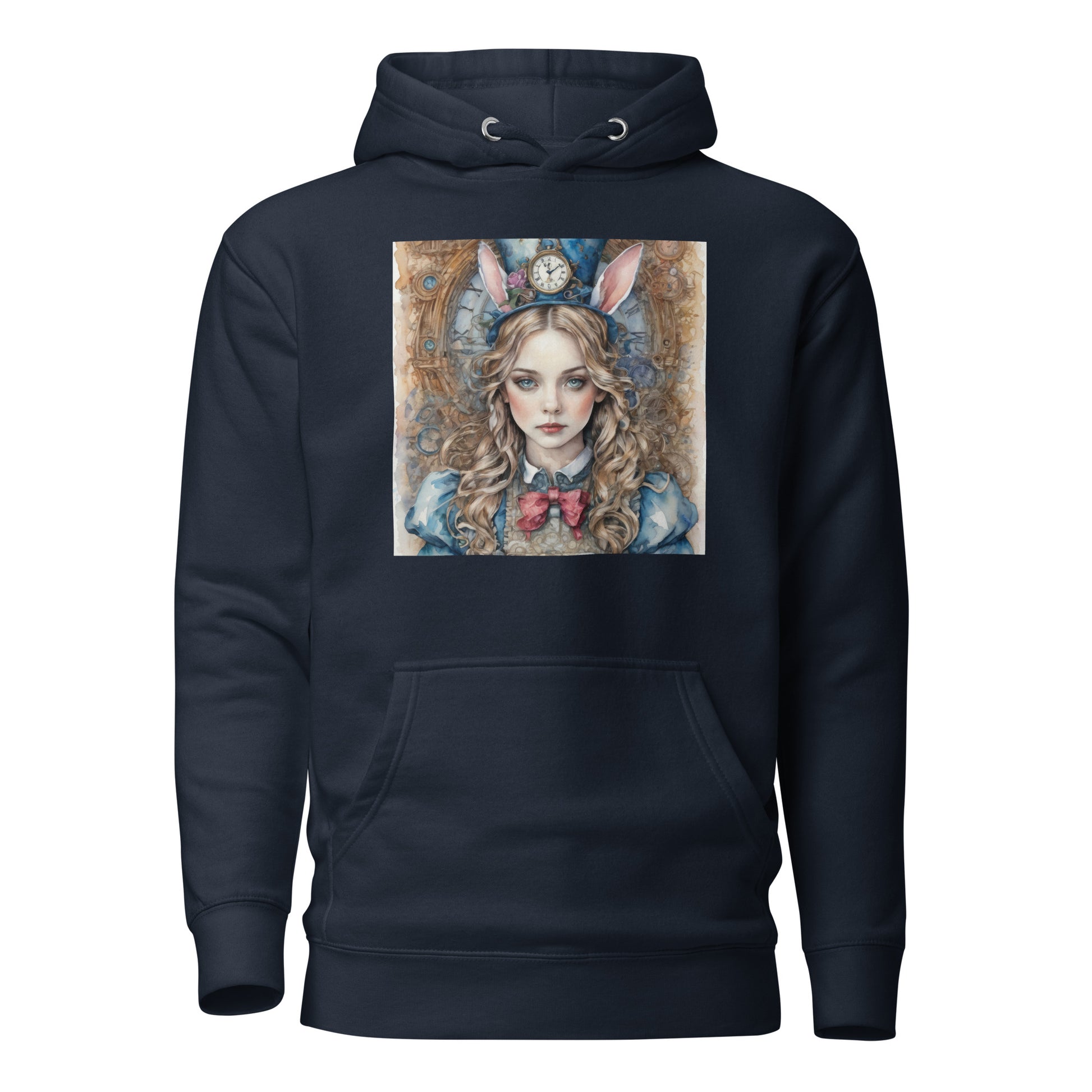 Alice in Wonderland with Bunny Ears Women's Hoodie Navy Blazer