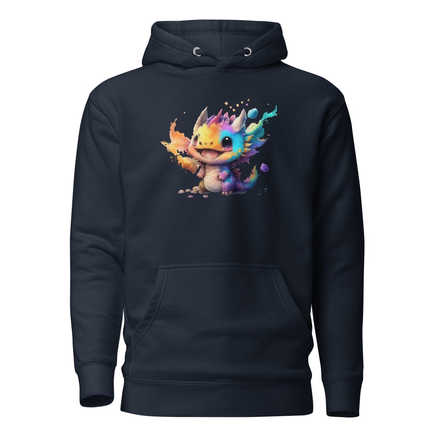 Cute Baby Dragon Women's Fantasy Hoodie Navy Blazer