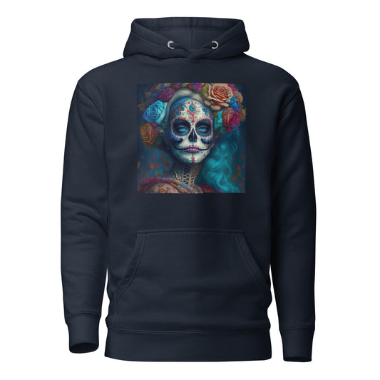 Day of the Dead Makeup Princess Women's Hoodie Navy Blazer