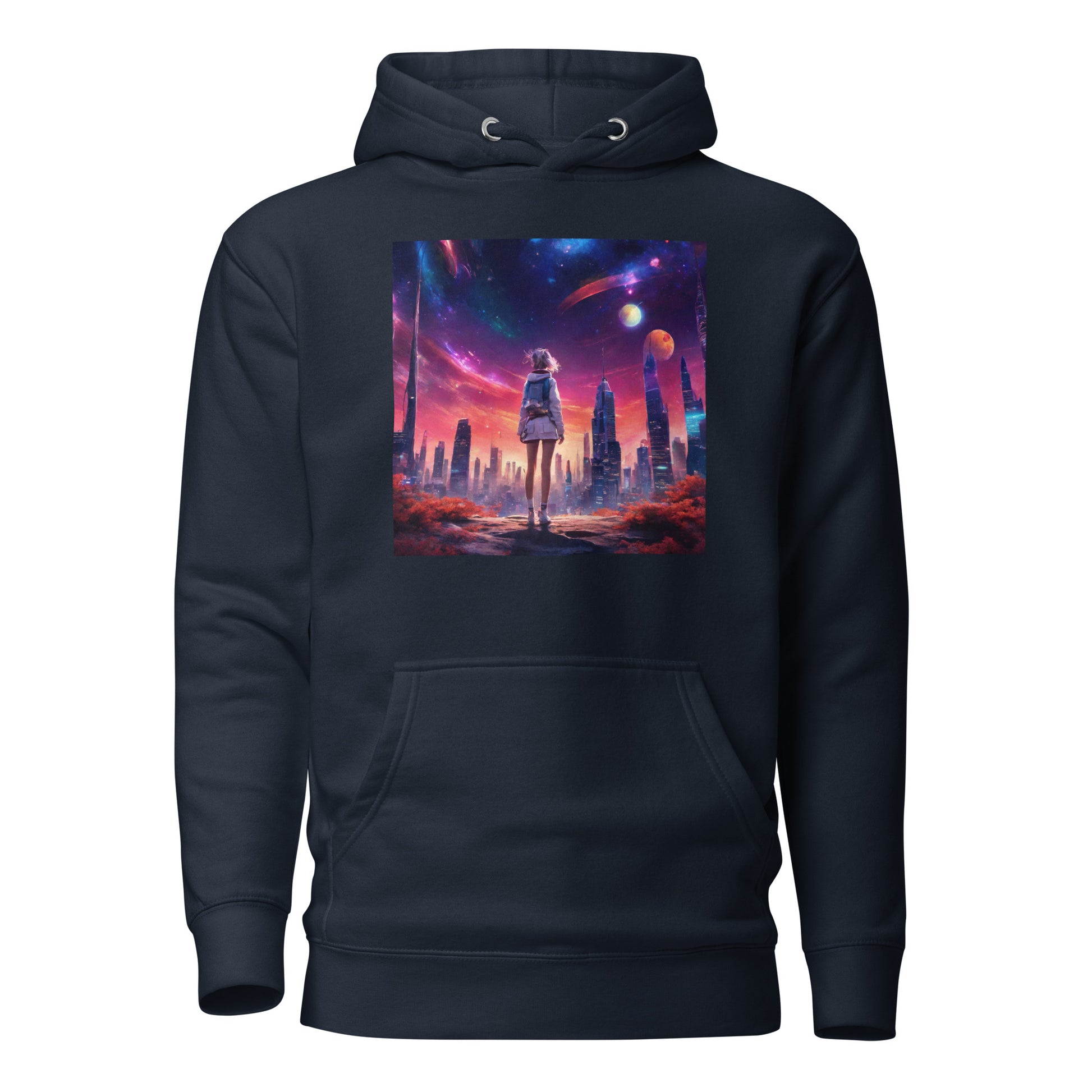 Amazing Space Explorer Women's Hoodie Navy Blazer