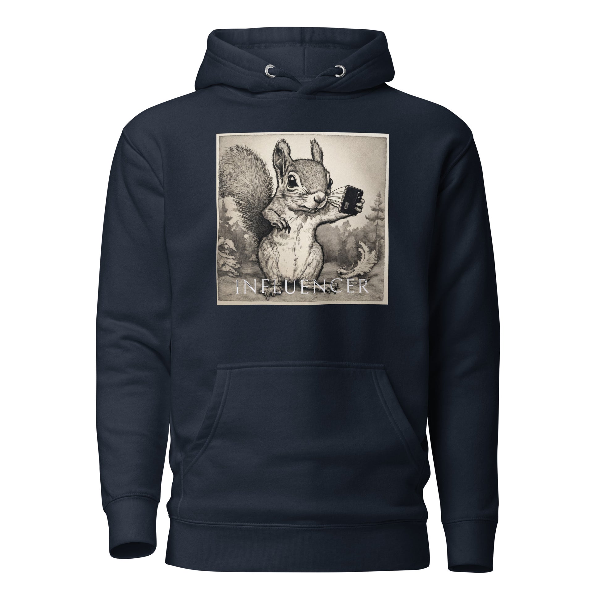 Squirrel Influencer Women's Funny Hoodie Navy Blazer