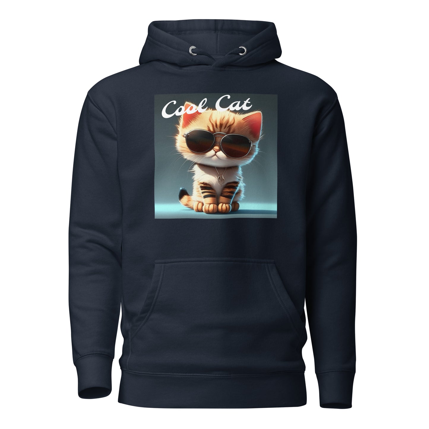 Cool Cat Women's Funny Hoodie Navy Blazer