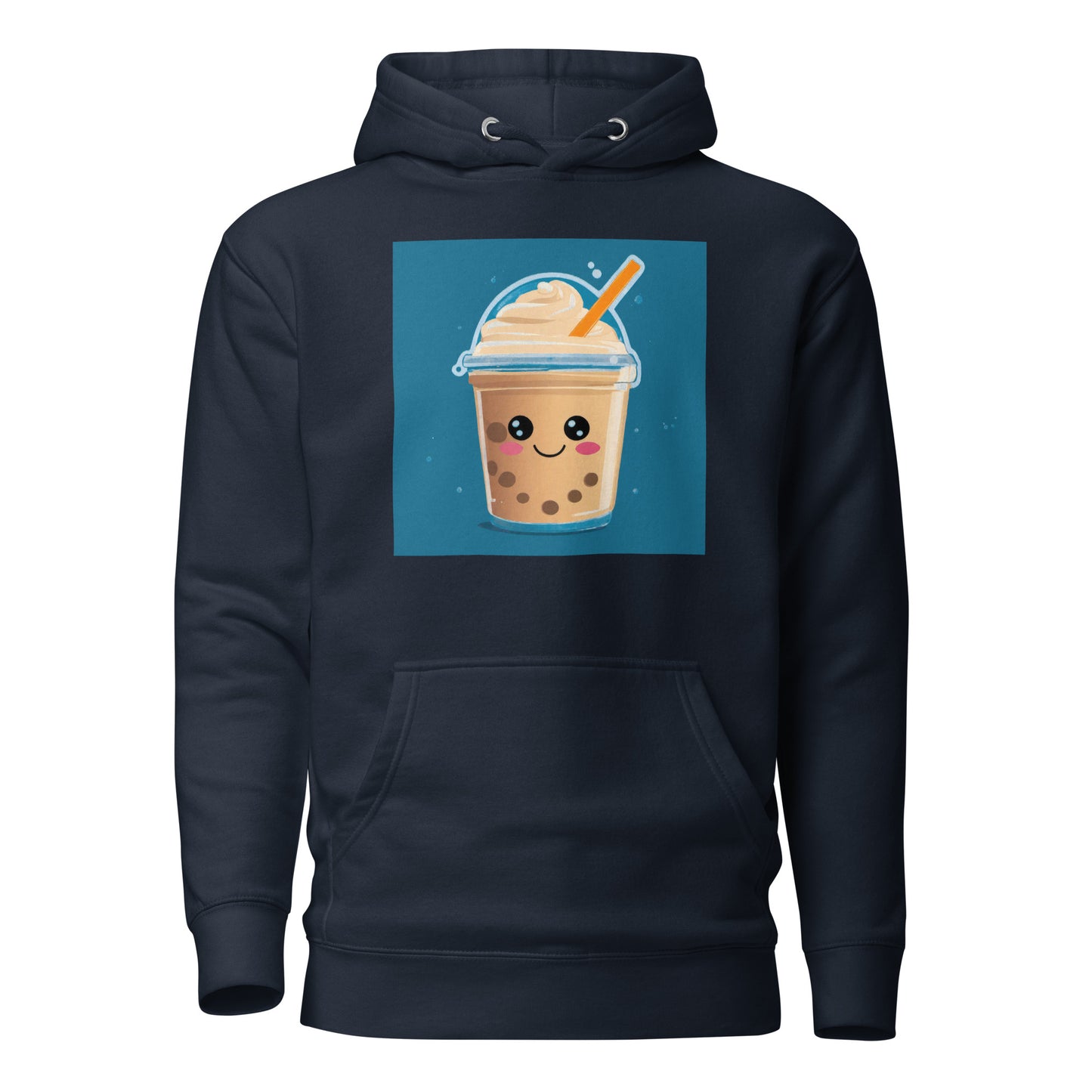 Boba Bubble Milk Tea Women's Funny Graphic Hoodie Navy Blazer