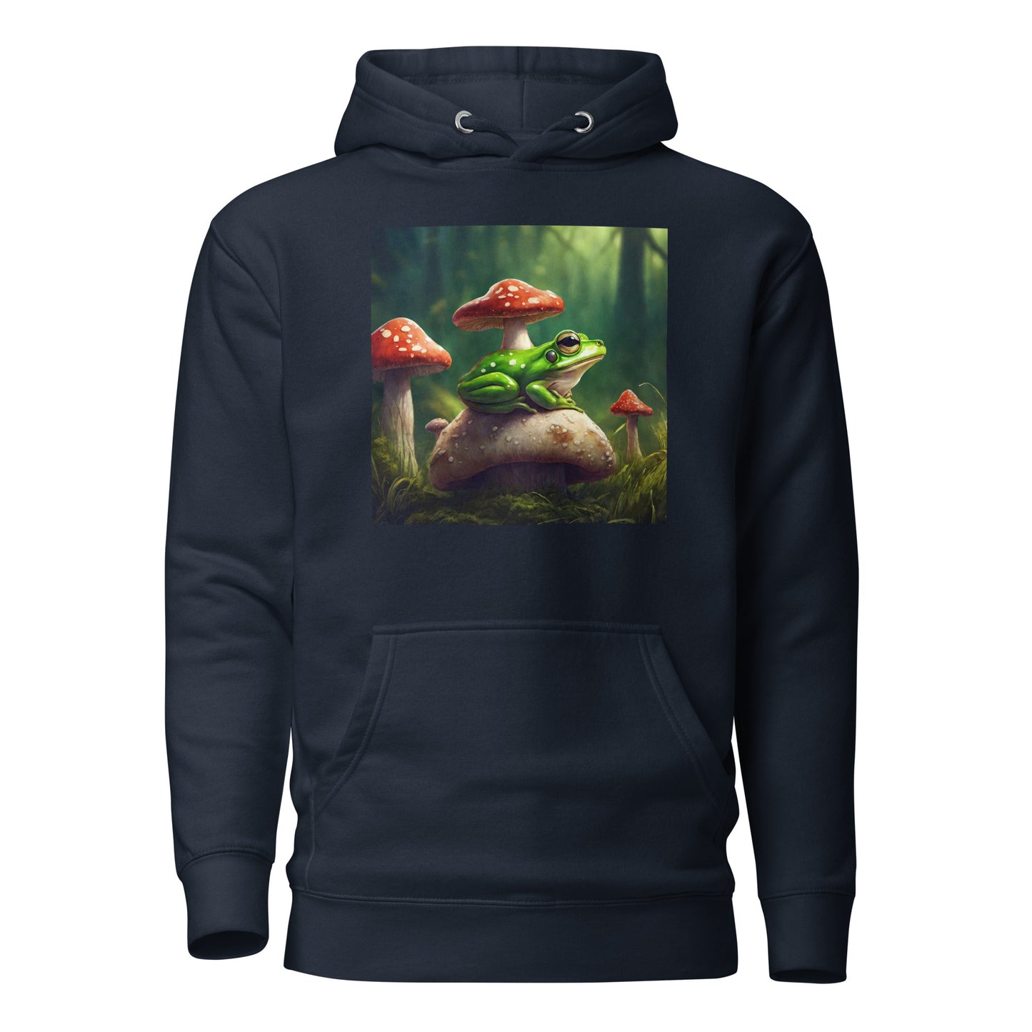 Frog & Mushrooms Women's Animal Hoodie Navy Blazer