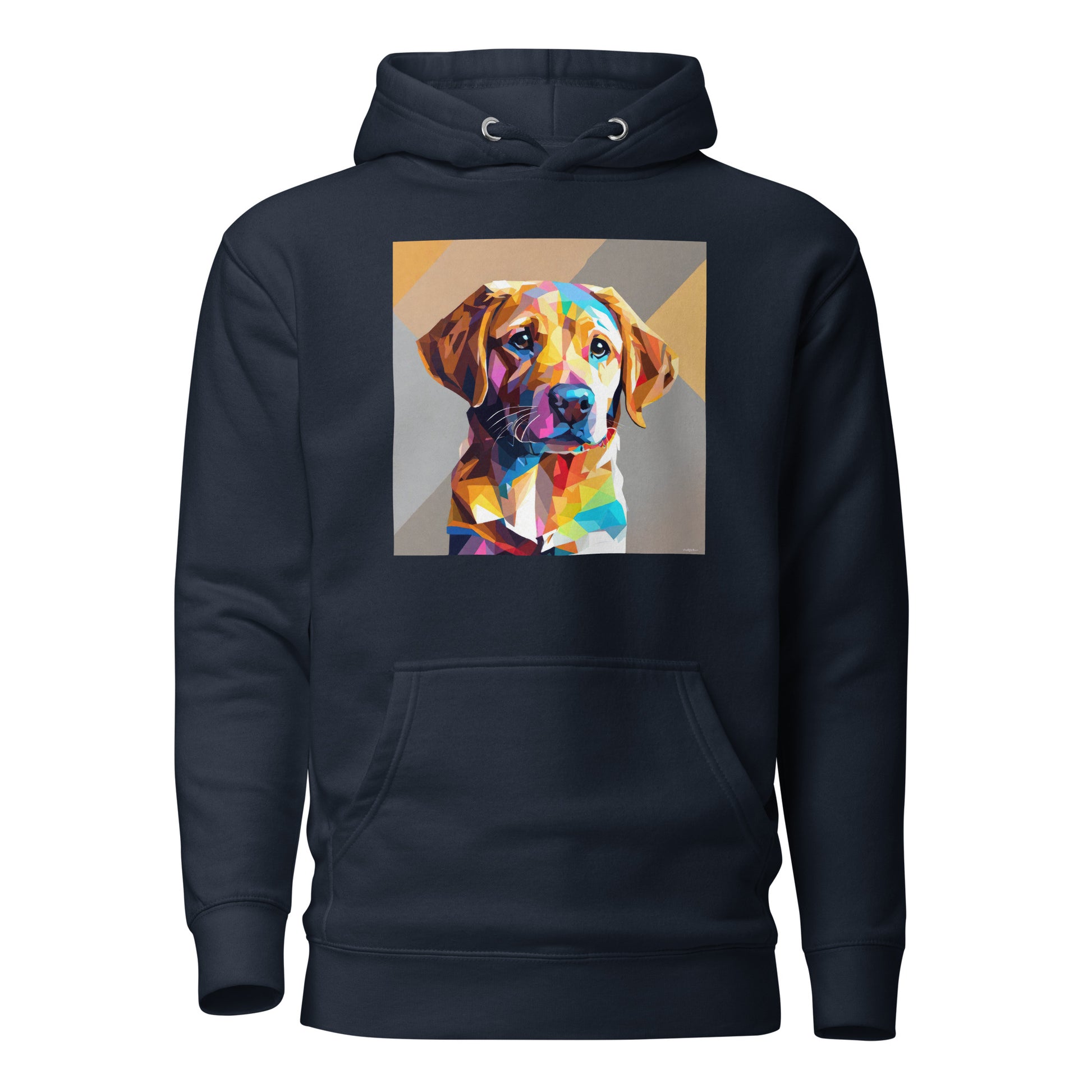 Geometric Golden Lab Women's Animal Lover Hoodie Navy Blazer