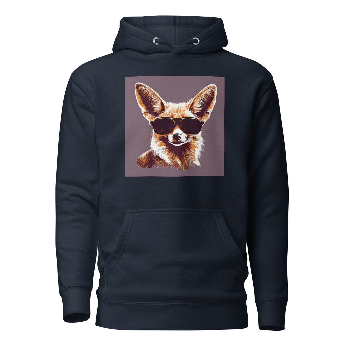 Fennec Fox in Shades Women's Animal Lover Hoodie Navy Blazer