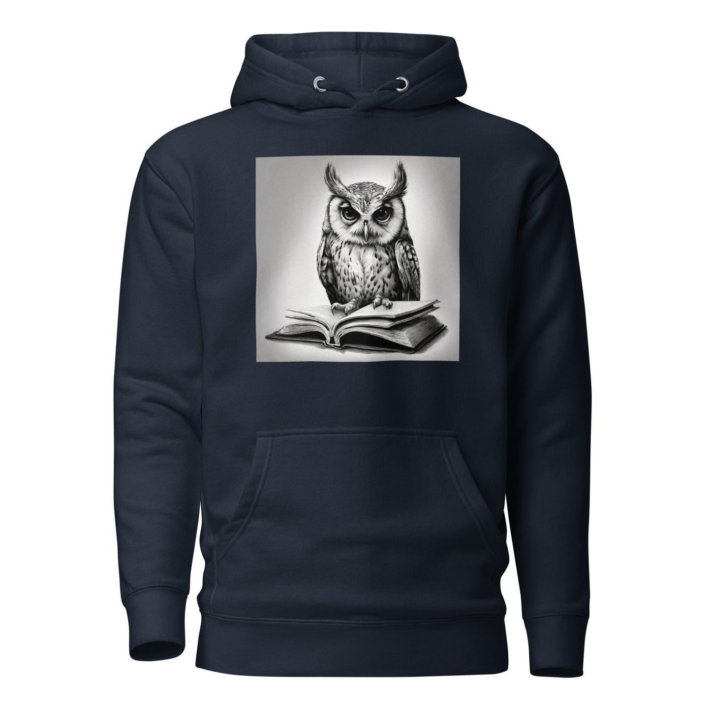 Booksmart Owl Women's Book Lover Hoodie Navy Blazer