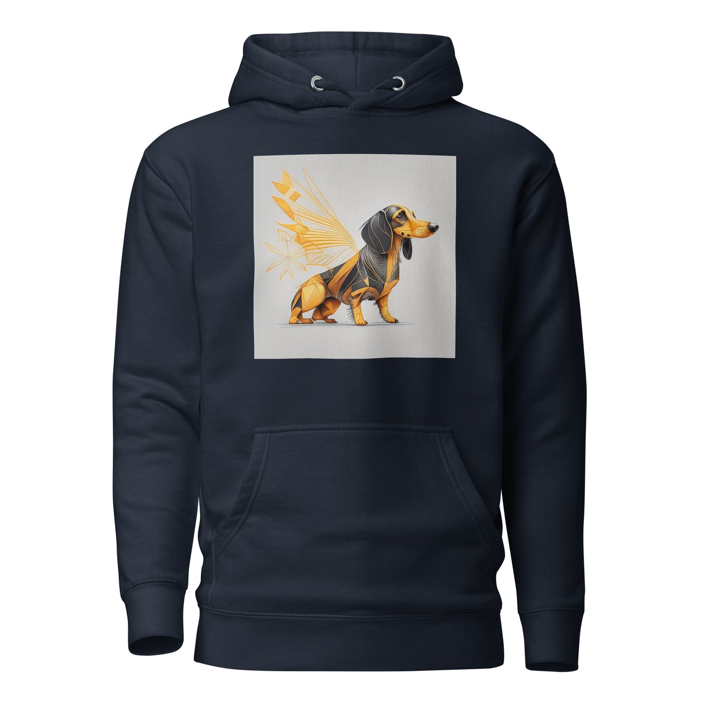 Dachshund with Wings Women's Dog Lover Hoodie Navy Blazer