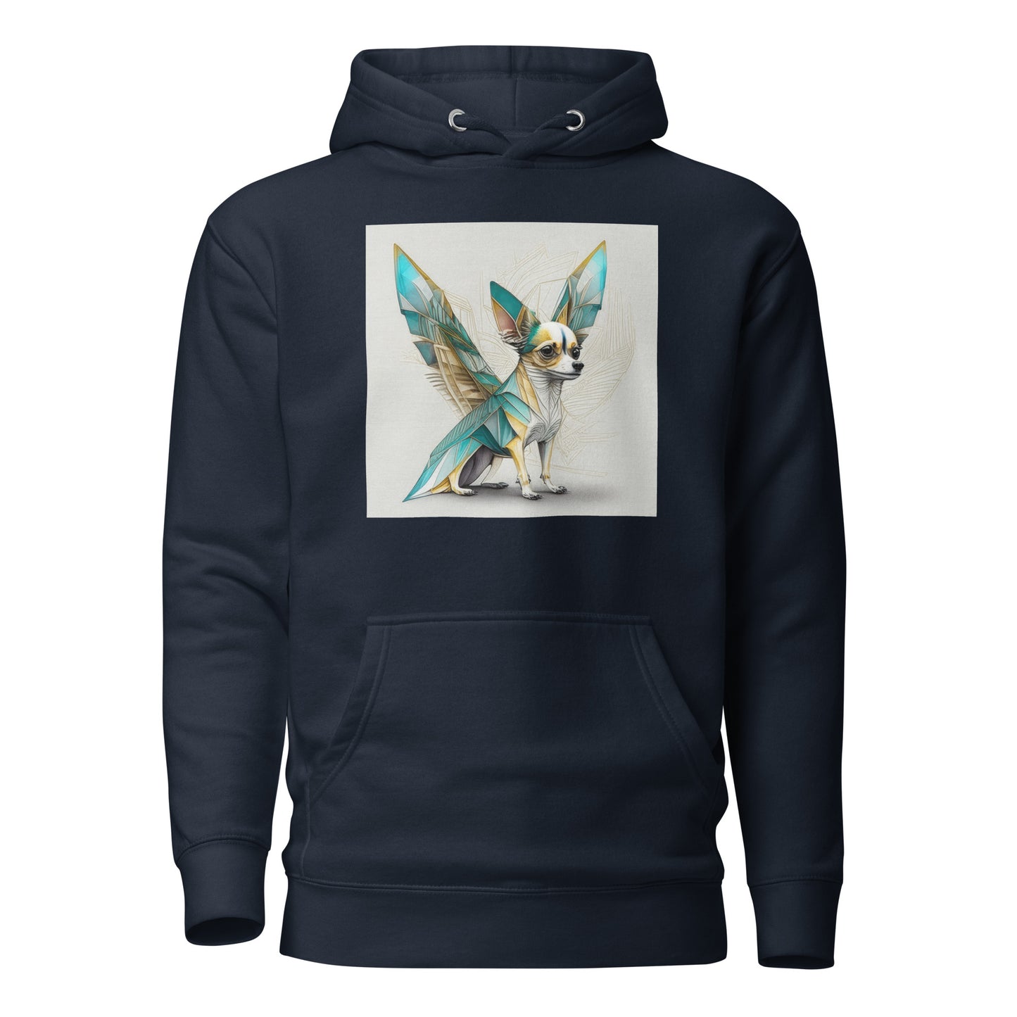 Chihuahua with Wings Women's Dog Lover Hoodie Navy Blazer