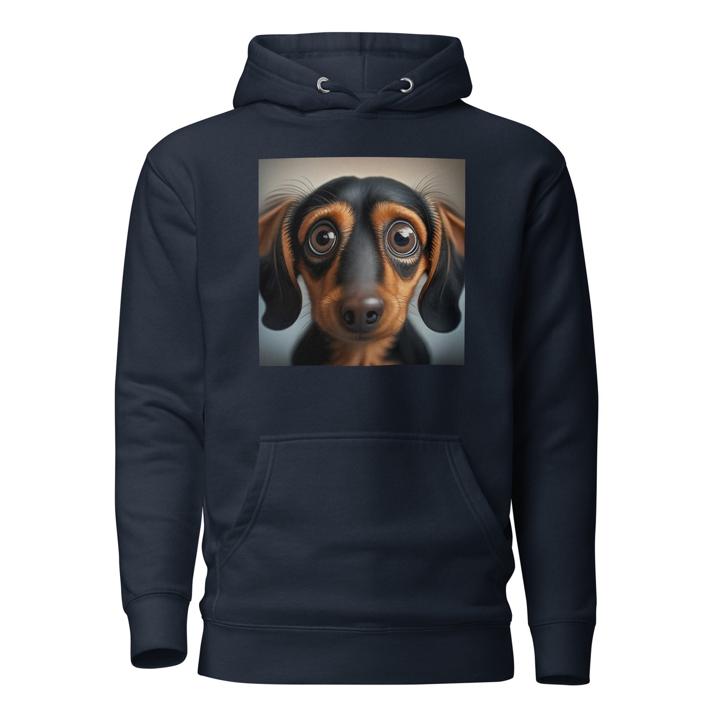 Dachshund with Puppy Dog Eyes Women's Weiner Dog Hoodie Navy Blazer