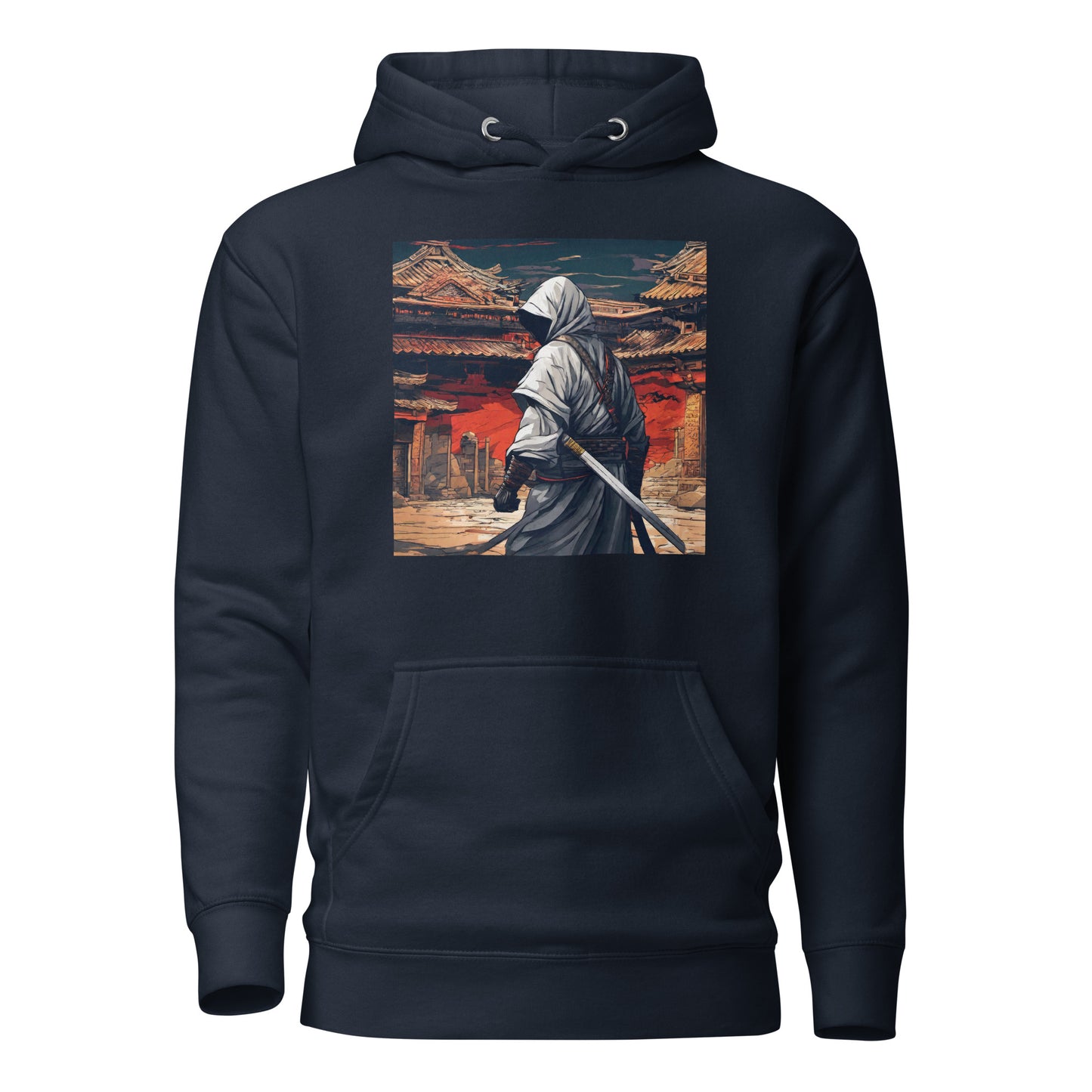 Shadowy Samurai Women's Anime Hoodie Navy Blazer