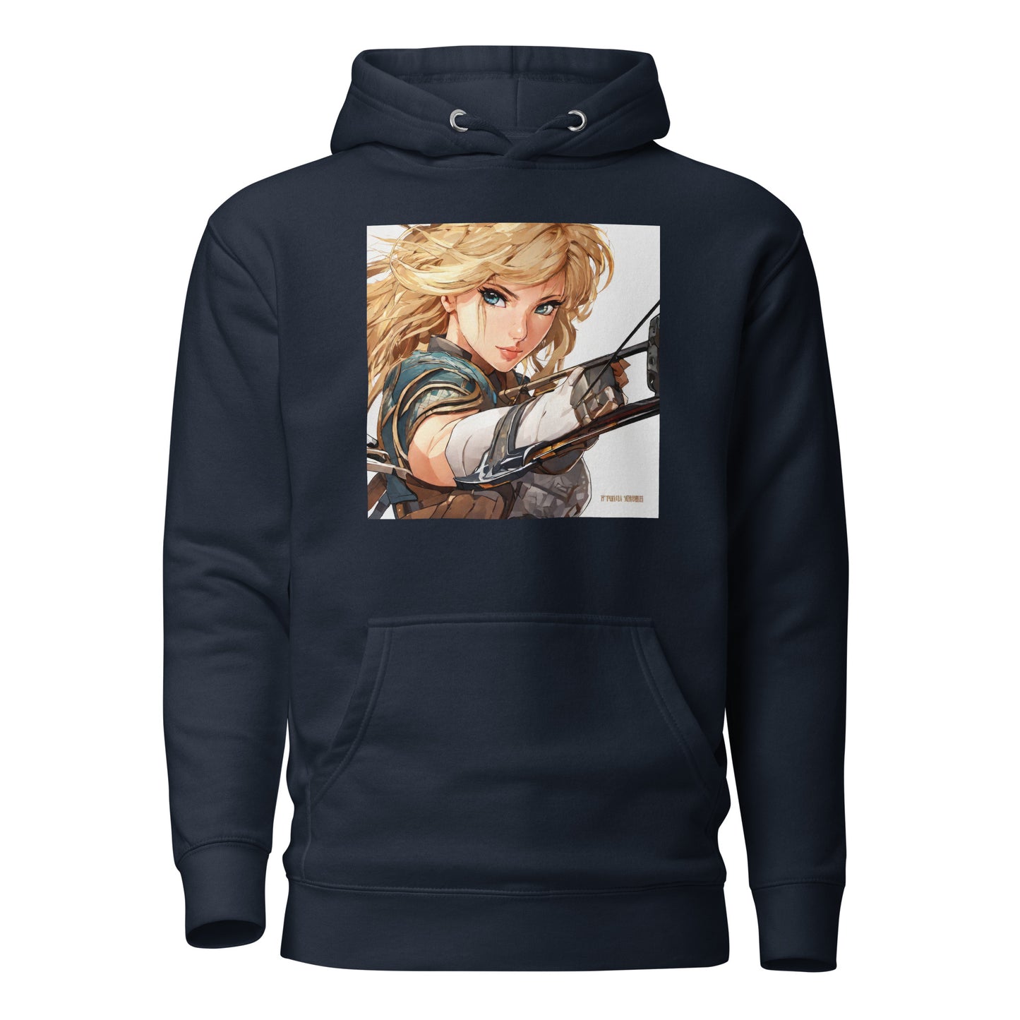 Fierce Shieldmaiden Women's Anime Hoodie Navy Blazer