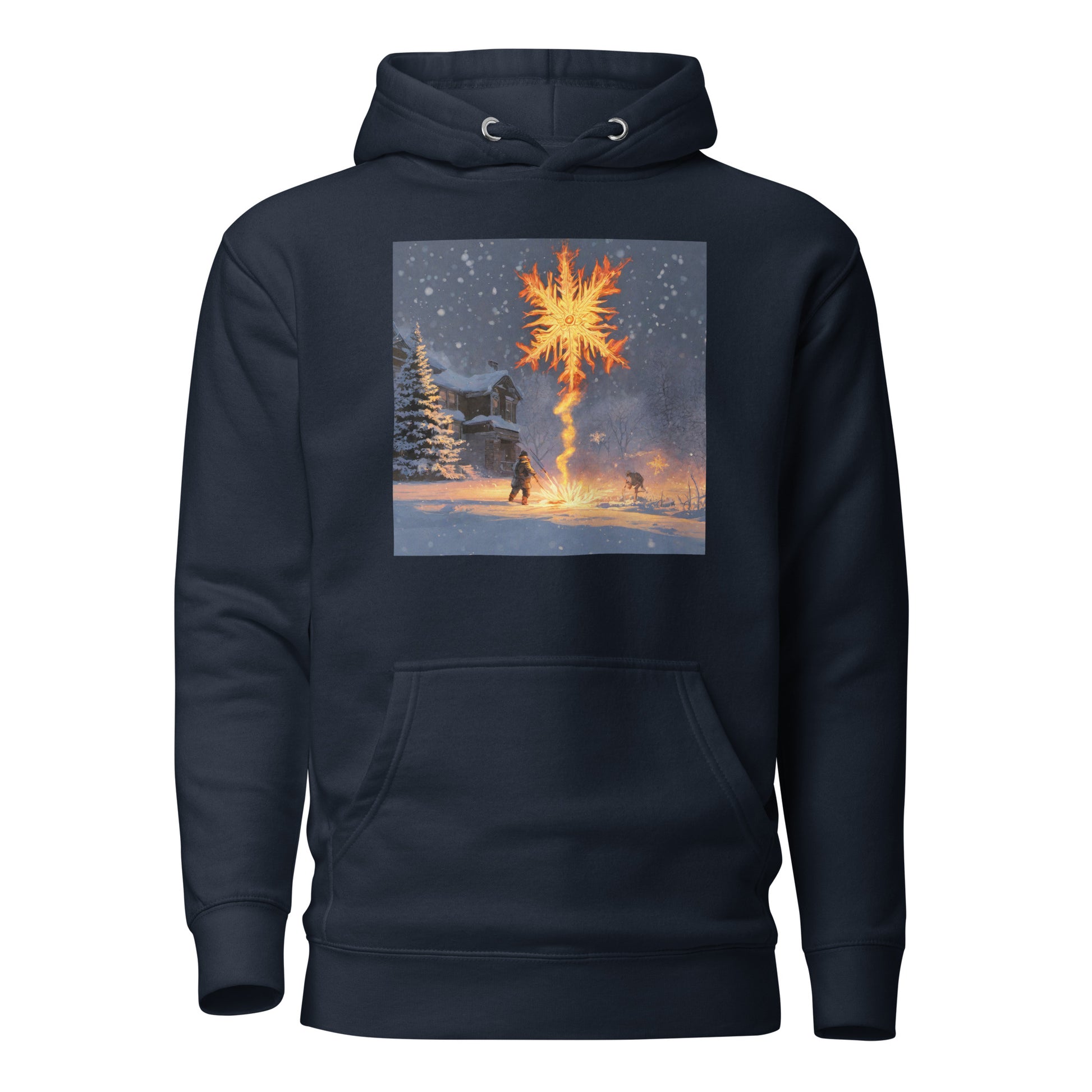 Fire from Ice Snowflake Women's Anime Hoodie Navy Blazer