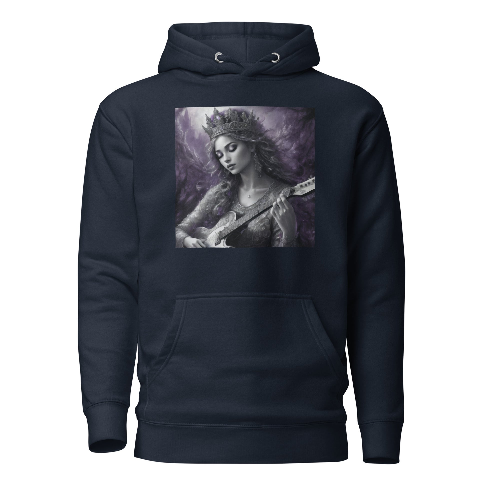 Princess Woman Playing the Guitar Hoodie Navy Blazer