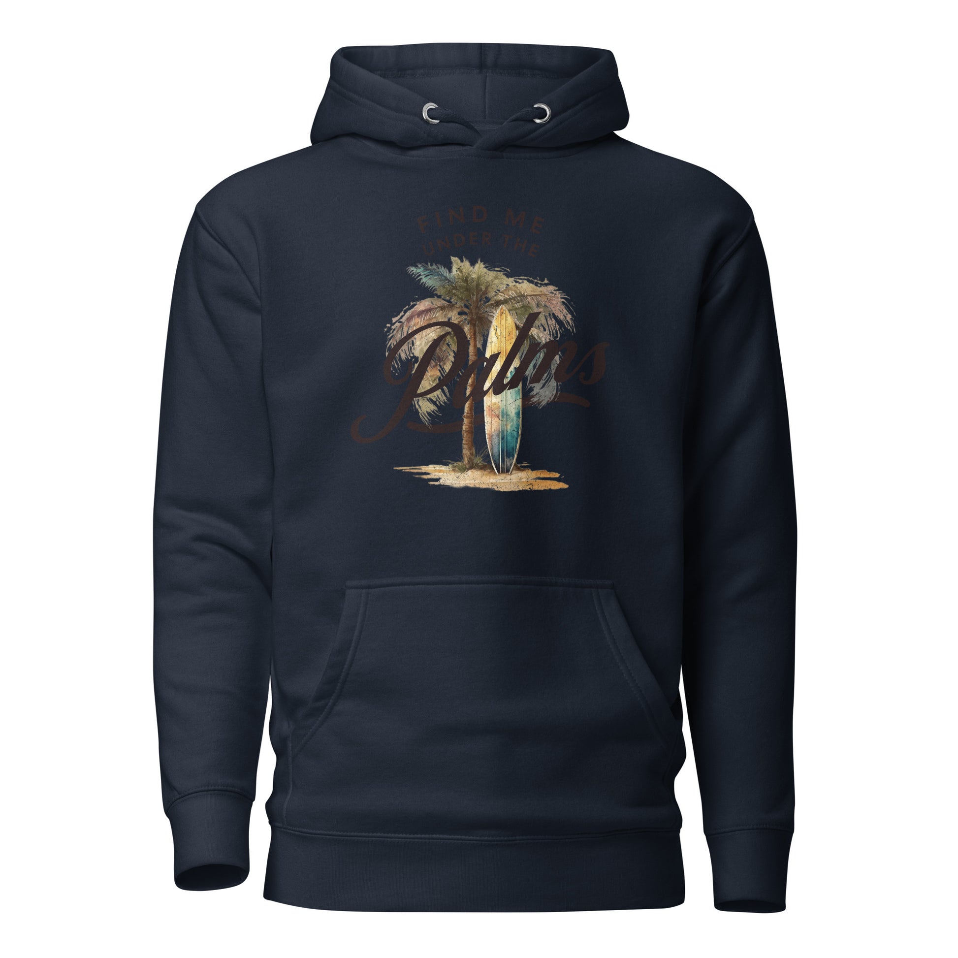 Find me Under the Palms Women's Beach Hoodie Navy Blazer