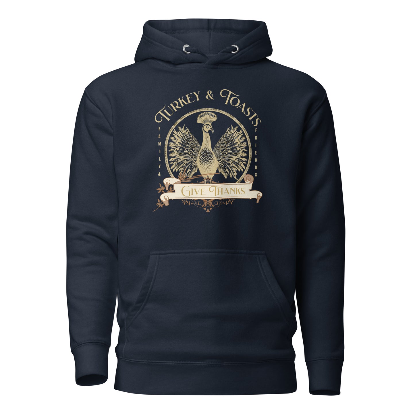 Turkey & Toasts Give Thanks Women's Hoodie Navy Blazer