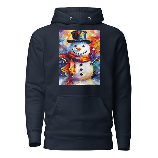 Happy Snowman Women's Christmas Hoodie Navy Blazer