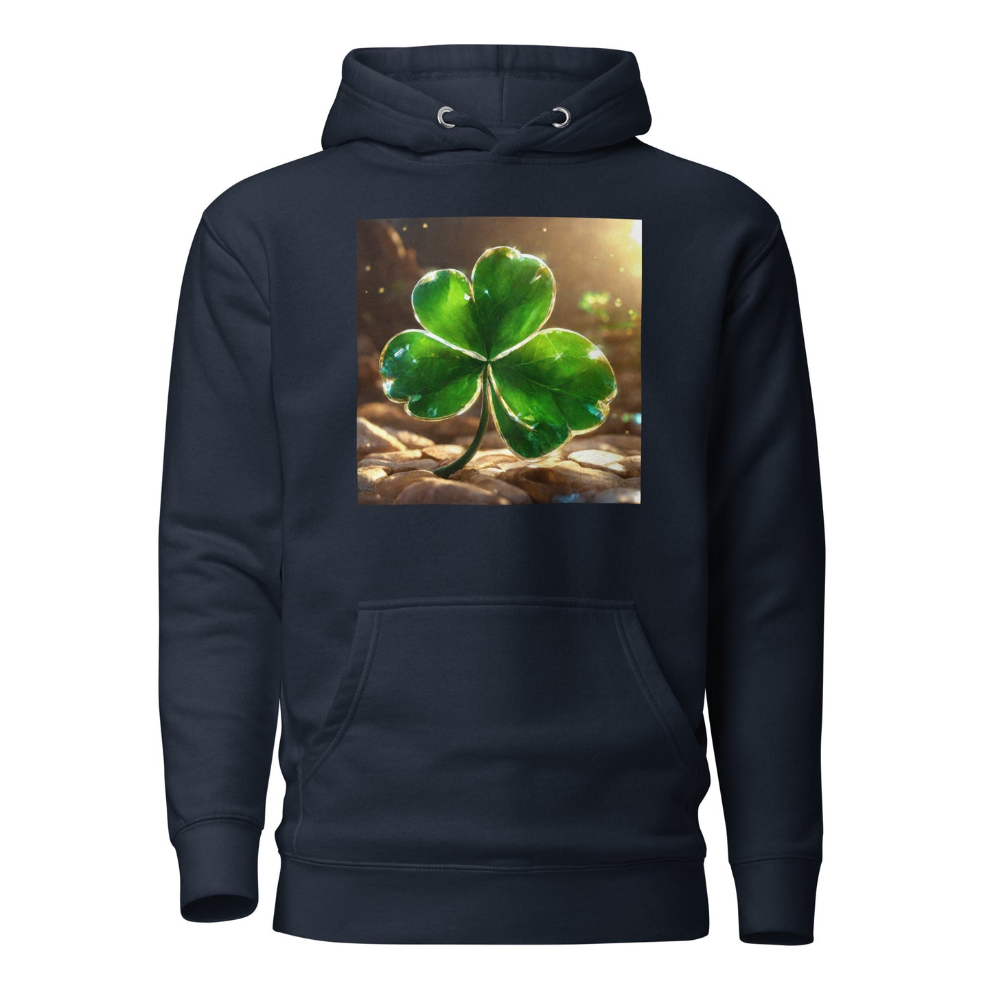 Lucky Four Leaf Clover Women's St Patrick's Day Hoodie Navy Blazer