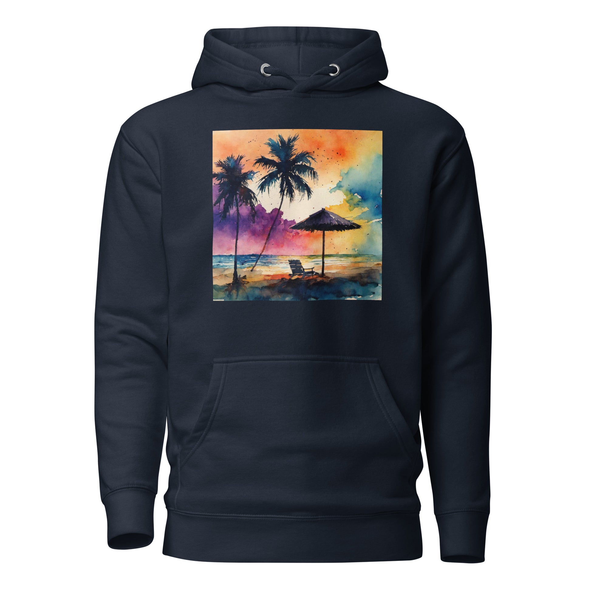 Beautiful Summer Paradise Women's Beach Hoodie Navy Blazer