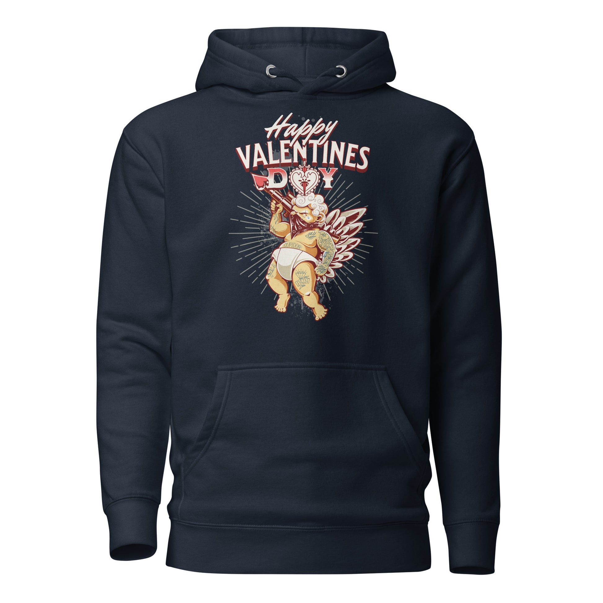 Inked Cupid Women's Valentine's Day Hoodie Navy Blazer