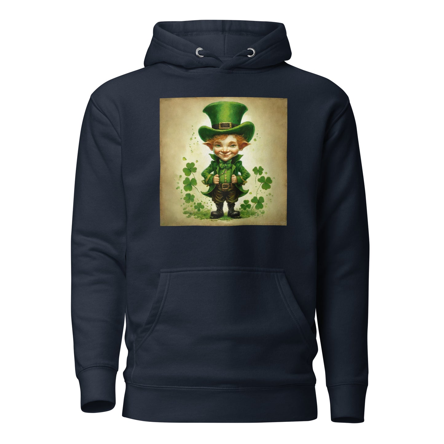 Cute Leprechaun Women's St Patrick's Day Hoodie Navy Blazer